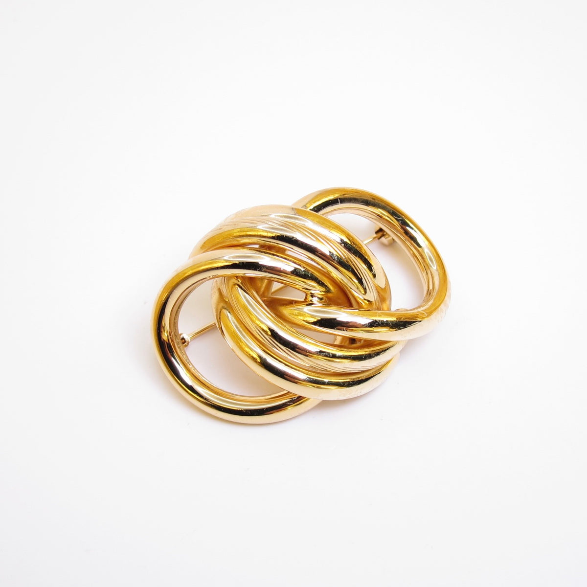 Christian Dior Vintage Interlocking Knot Golden Brooch