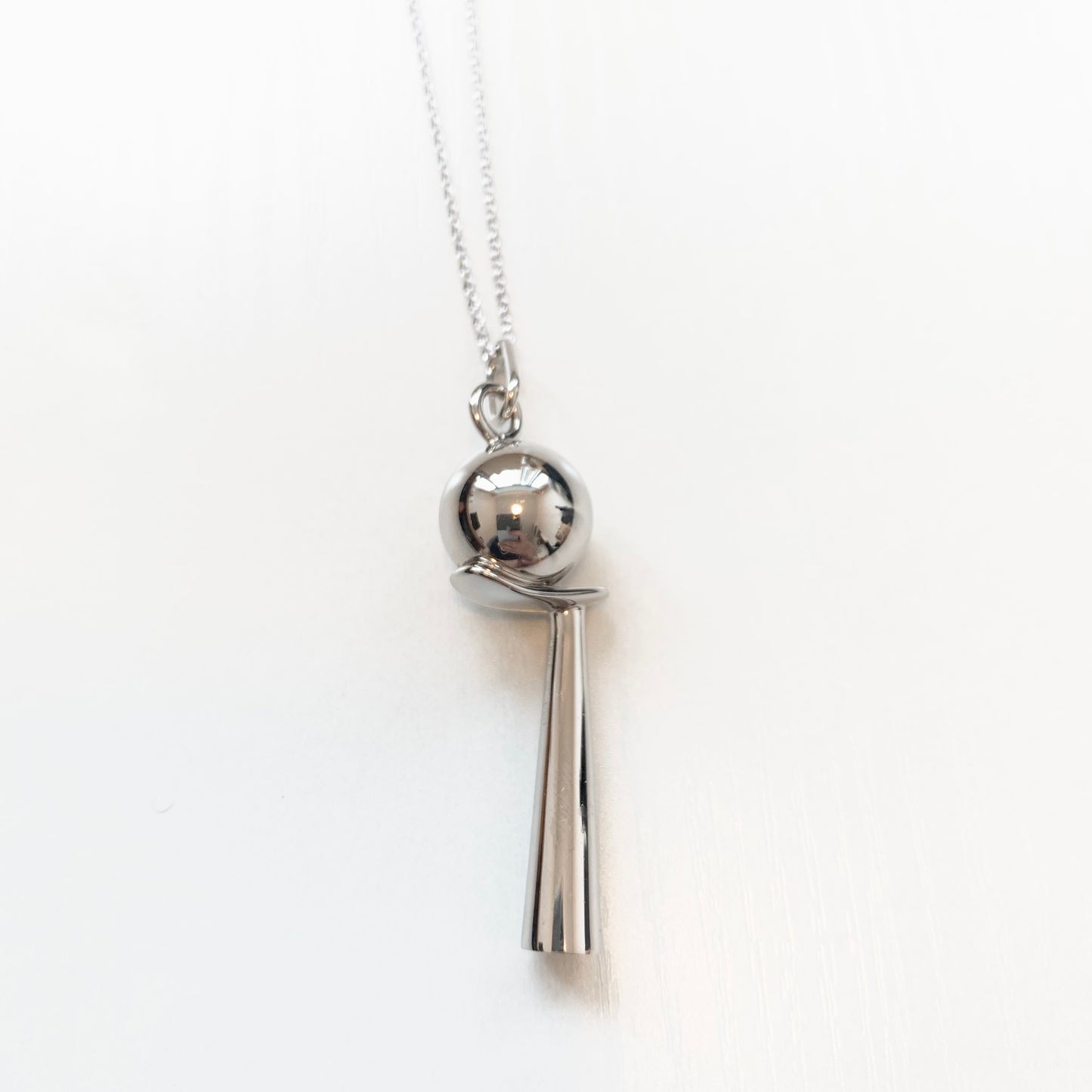 Hermes Vintage Whistle Pendant Silver Necklace