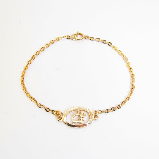 Christian Dior 復古 Dior 橢圓形金色手鐲