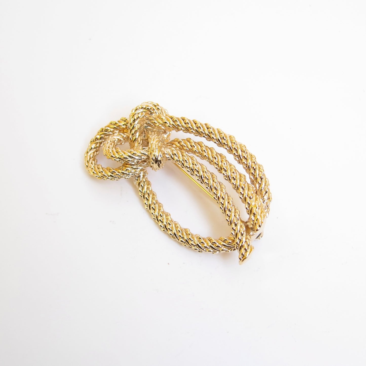 Christian Dior Vintage Rope Motif Golden Brooch