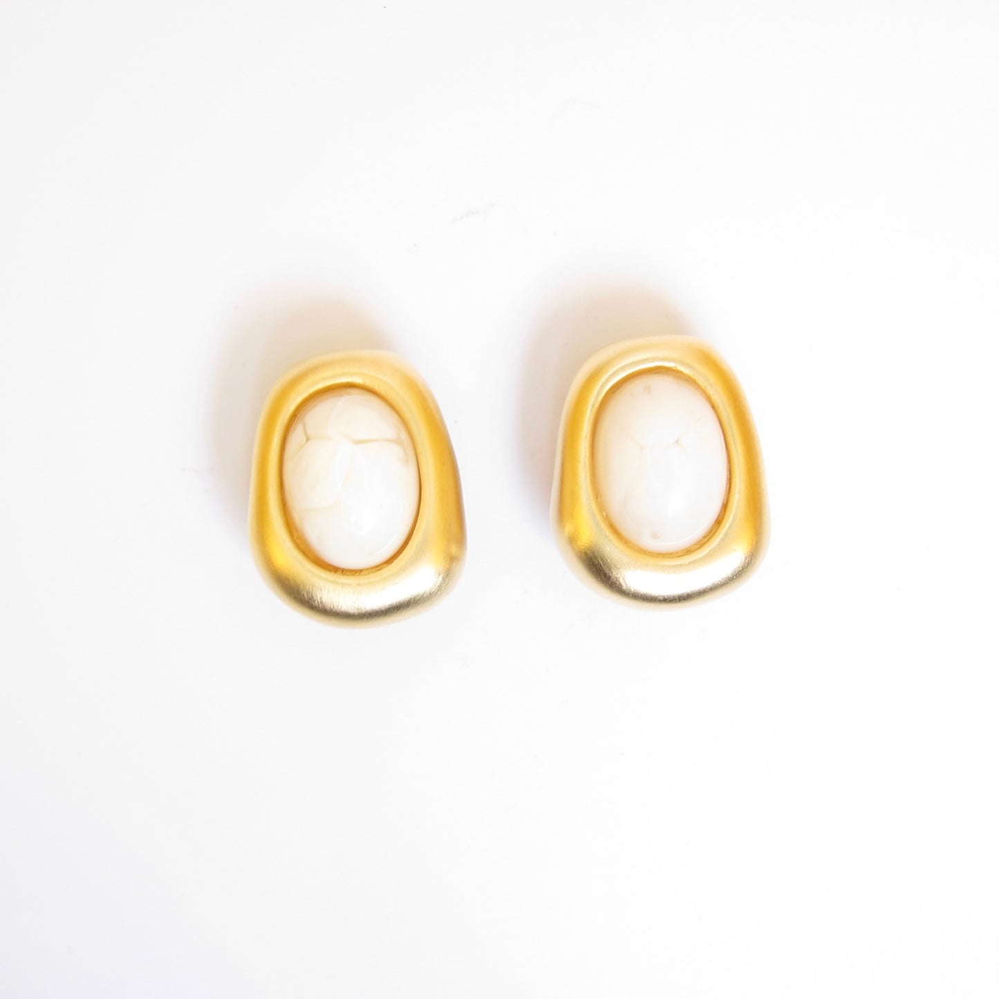 Givenchy Vintage White Stone Golden Clip-on Earrings