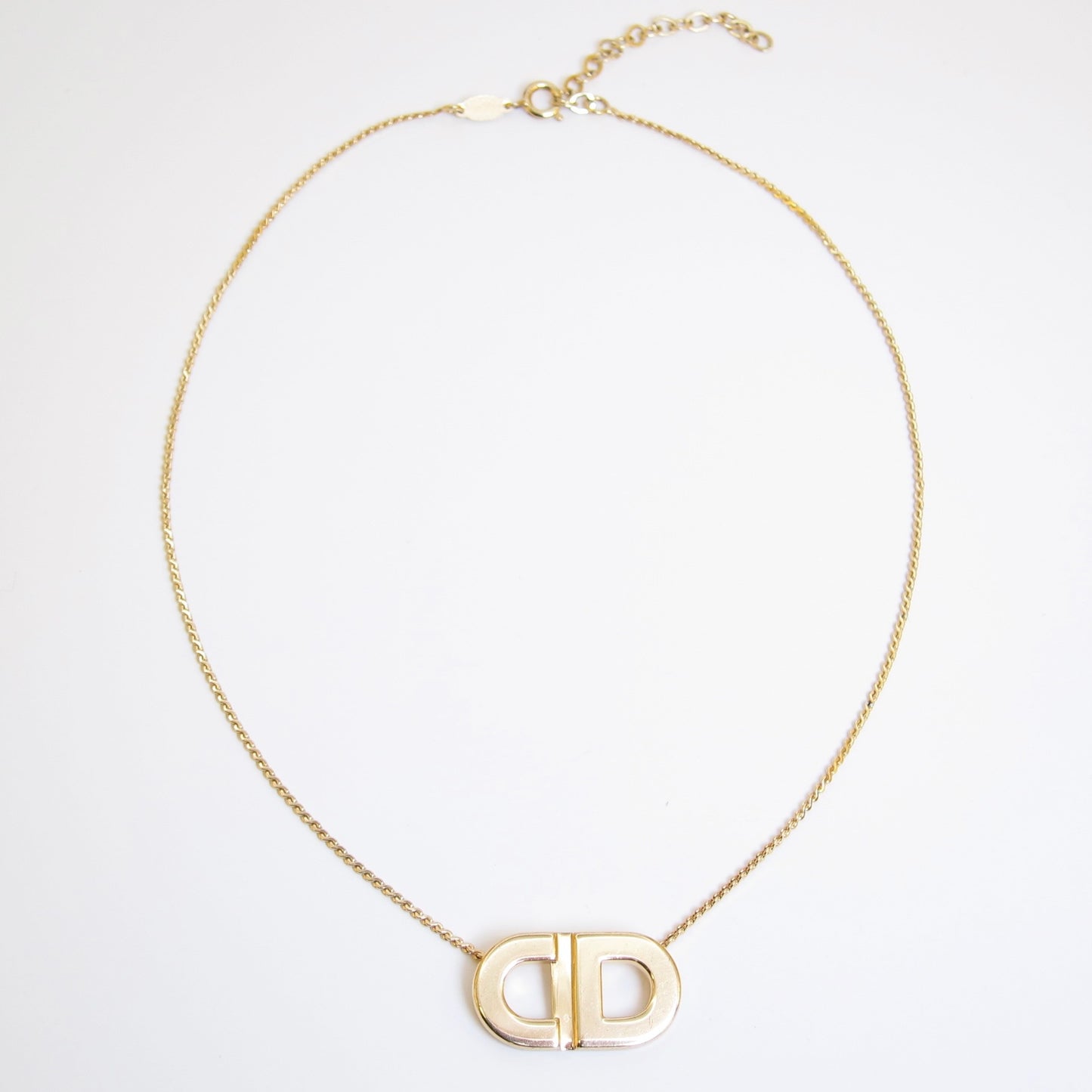 Christian Dior Vintage CD Logo Golden Necklace