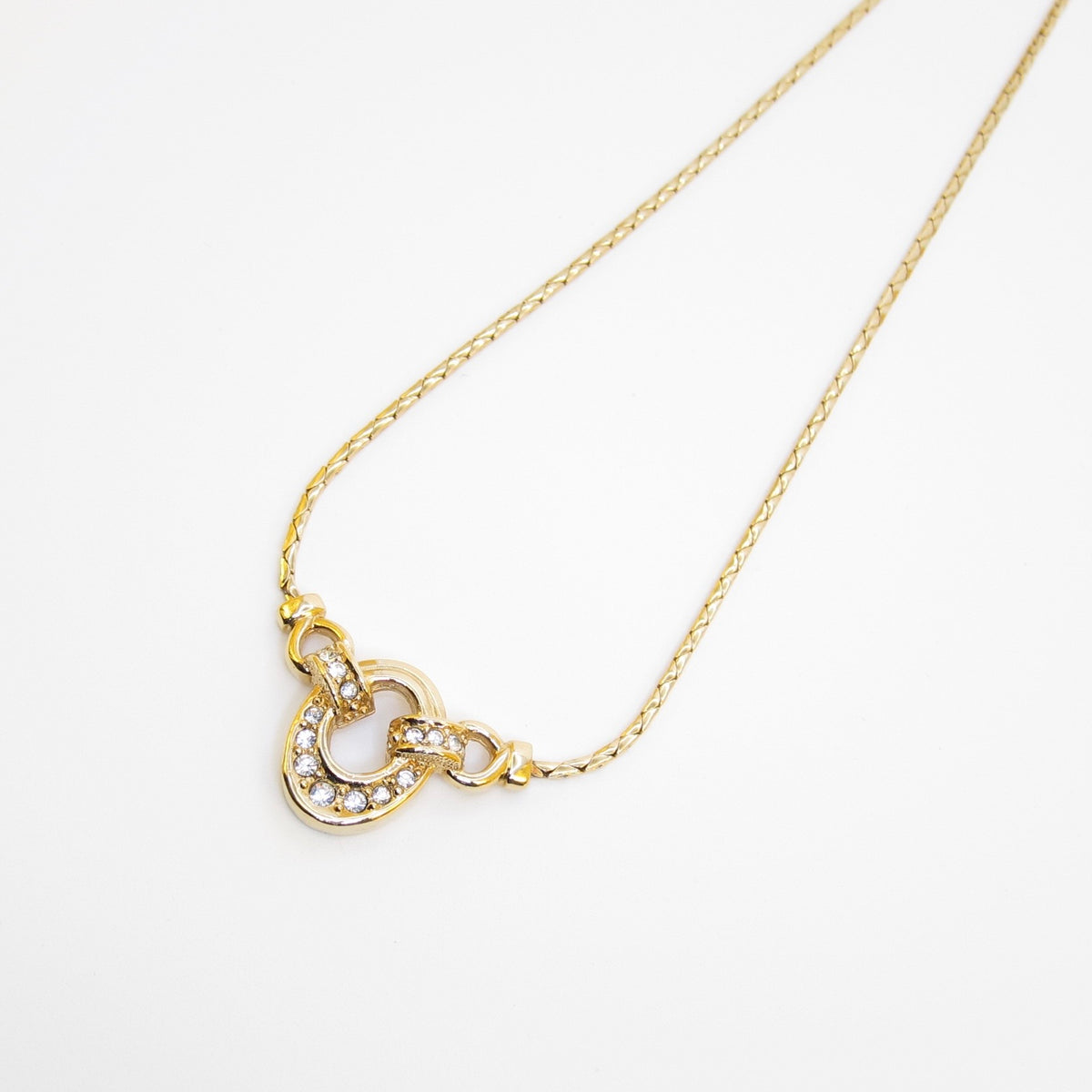 Christian Dior 中古閃石弧形金色頸鏈，42 厘米