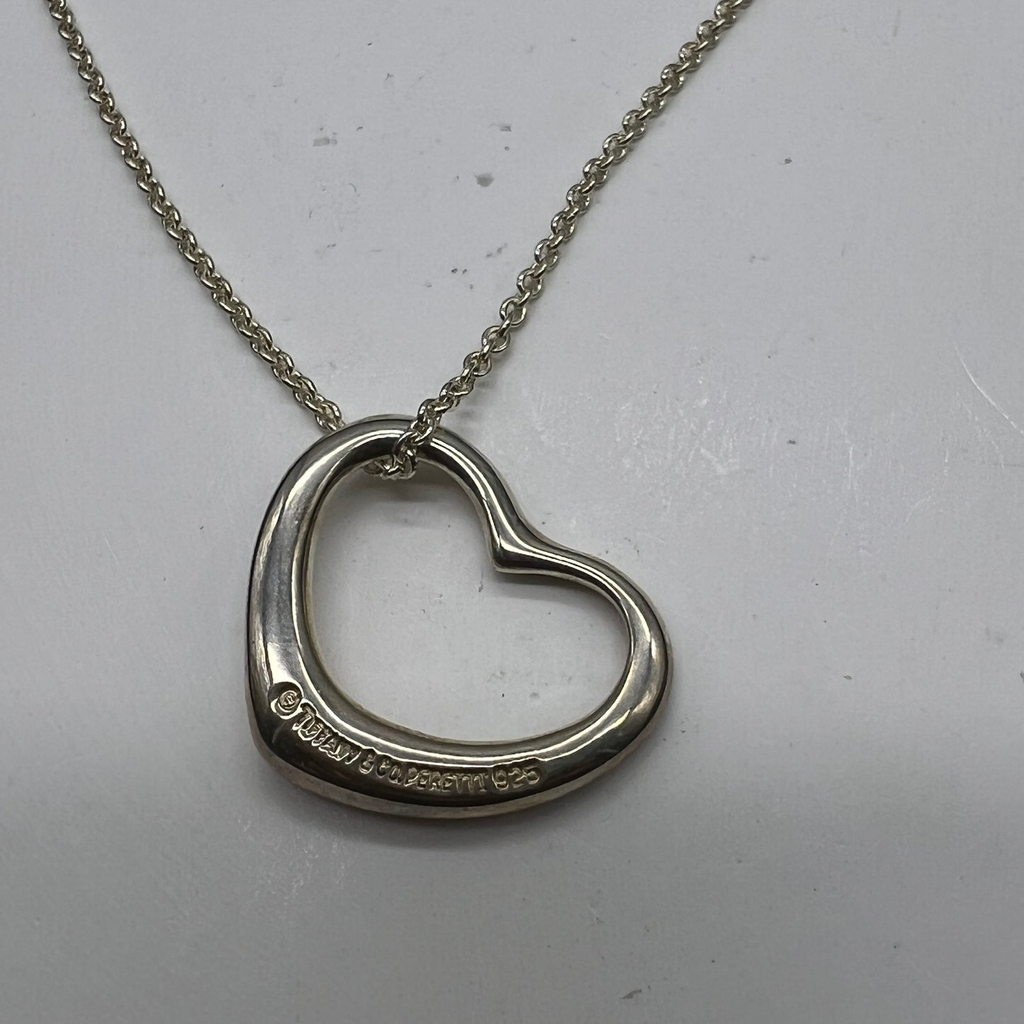 Tiffany Vintage Open Heart 925 Silver Necklace