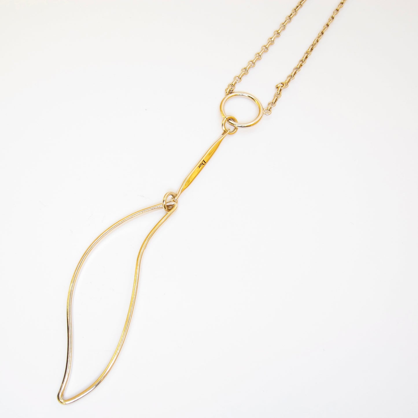 Christian Dior Vintage Stylish Golden Long Necklace