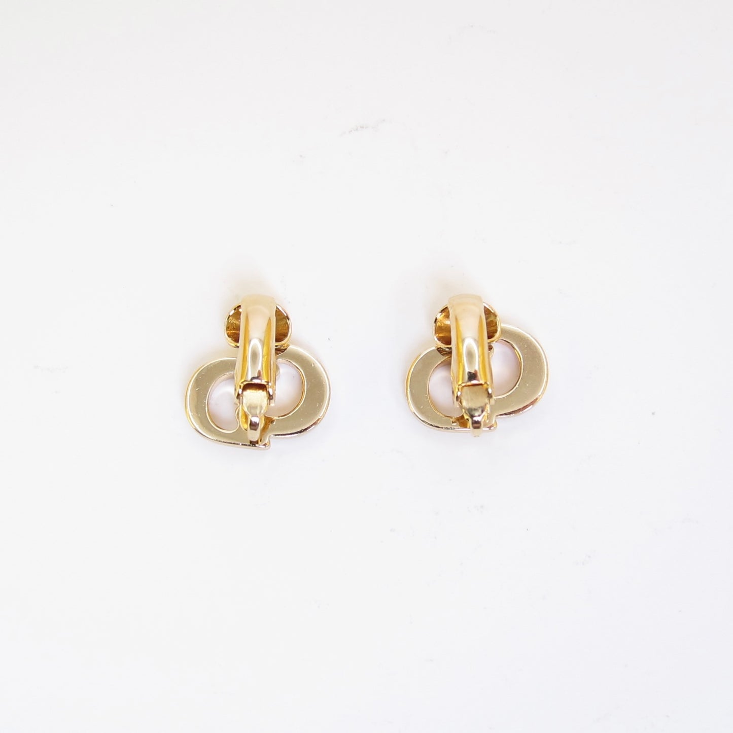 Christian Dior Vintage CD Logo Golden Clip-on Earrings