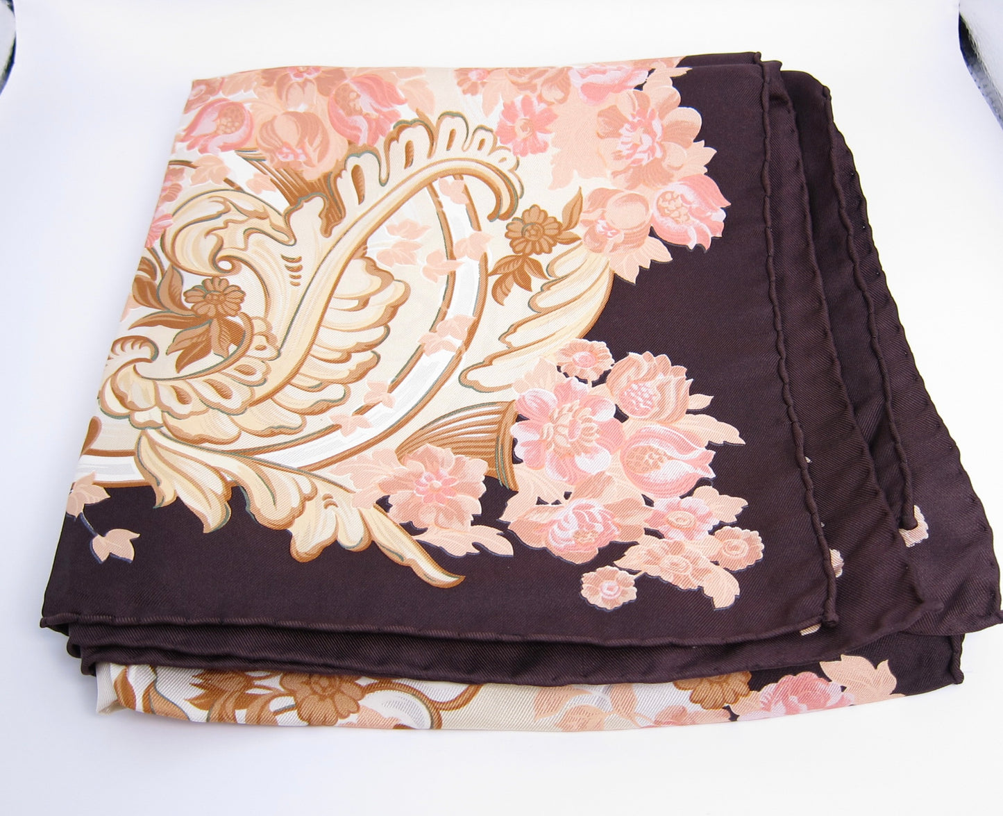 Christian Dior Vintage Butterfly & Floral Print Silk Scarf