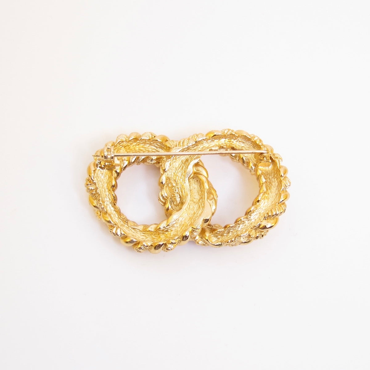 Christian Dior Vintage Twisted Rope Golden Brooch