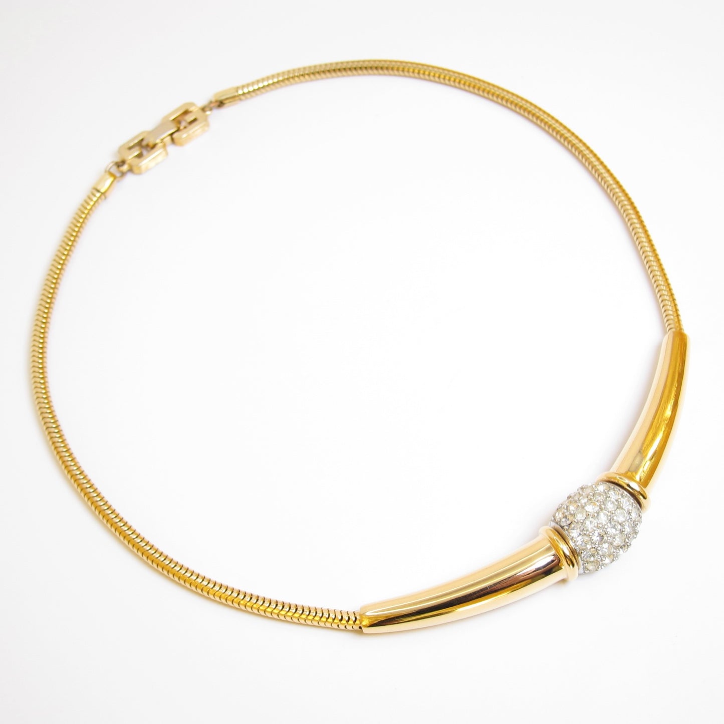 Givenchy Vintage Stylish Rhinestone Golden Necklace