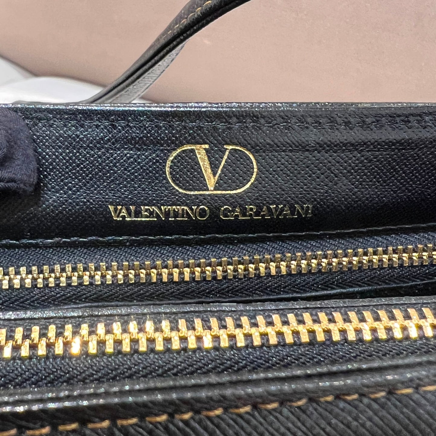 Valentino Garavani Black Leather Tote Bag