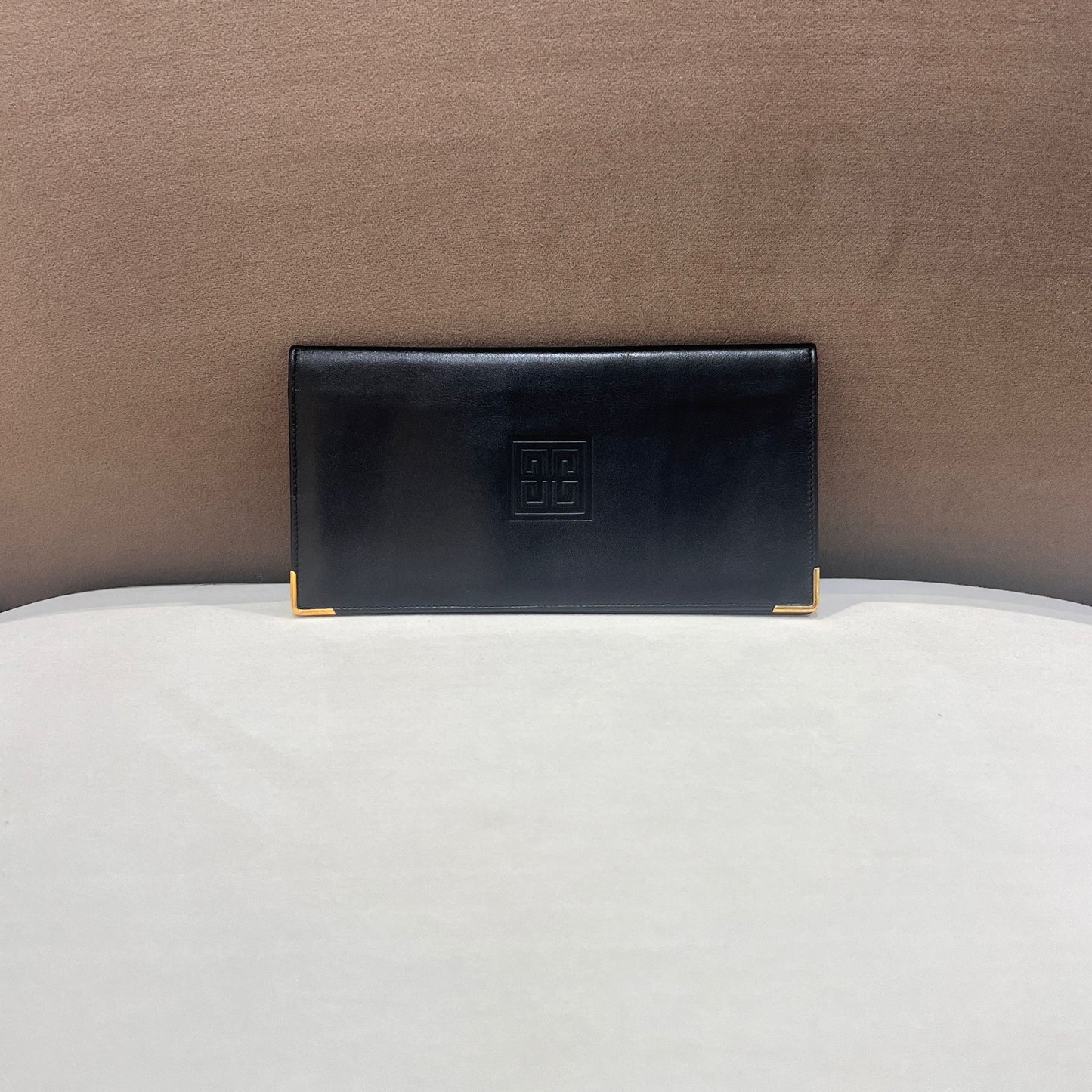 Givenchy Vintage 4G Logo Black Leather Long Wallet