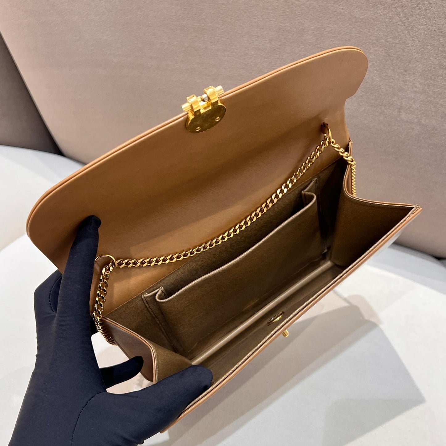 Christian Dior Vintage Beige Chain Shoulder Bag