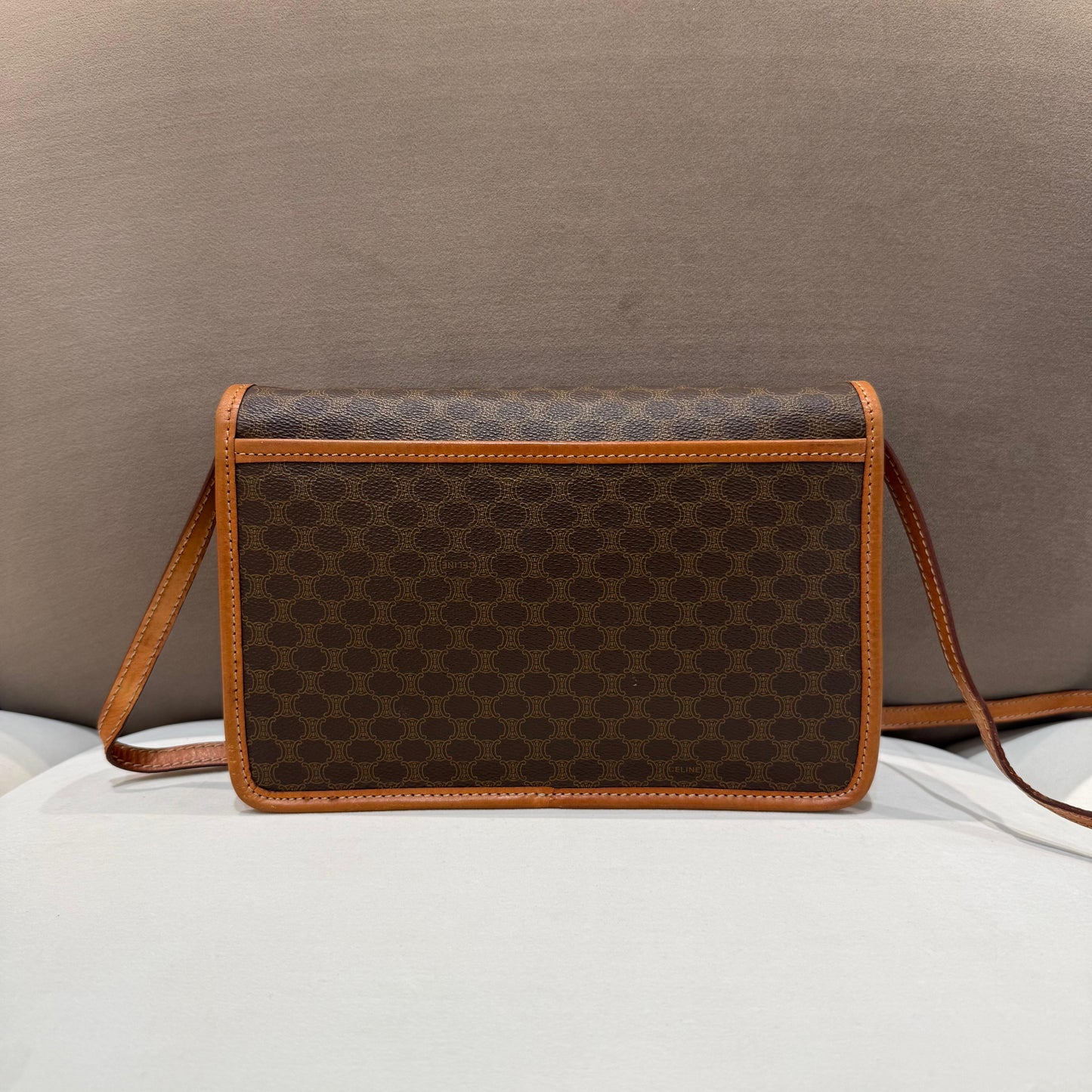 Celine Vintage Macadam Canvas Shoulder Bag