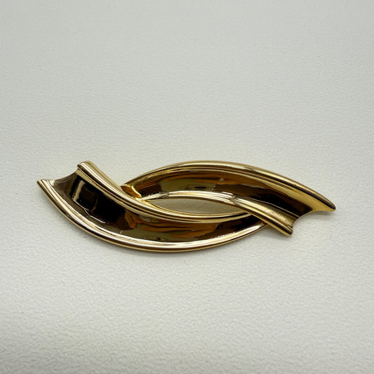 Yves Saint Laurent Vintage Stylish Golden Brooch