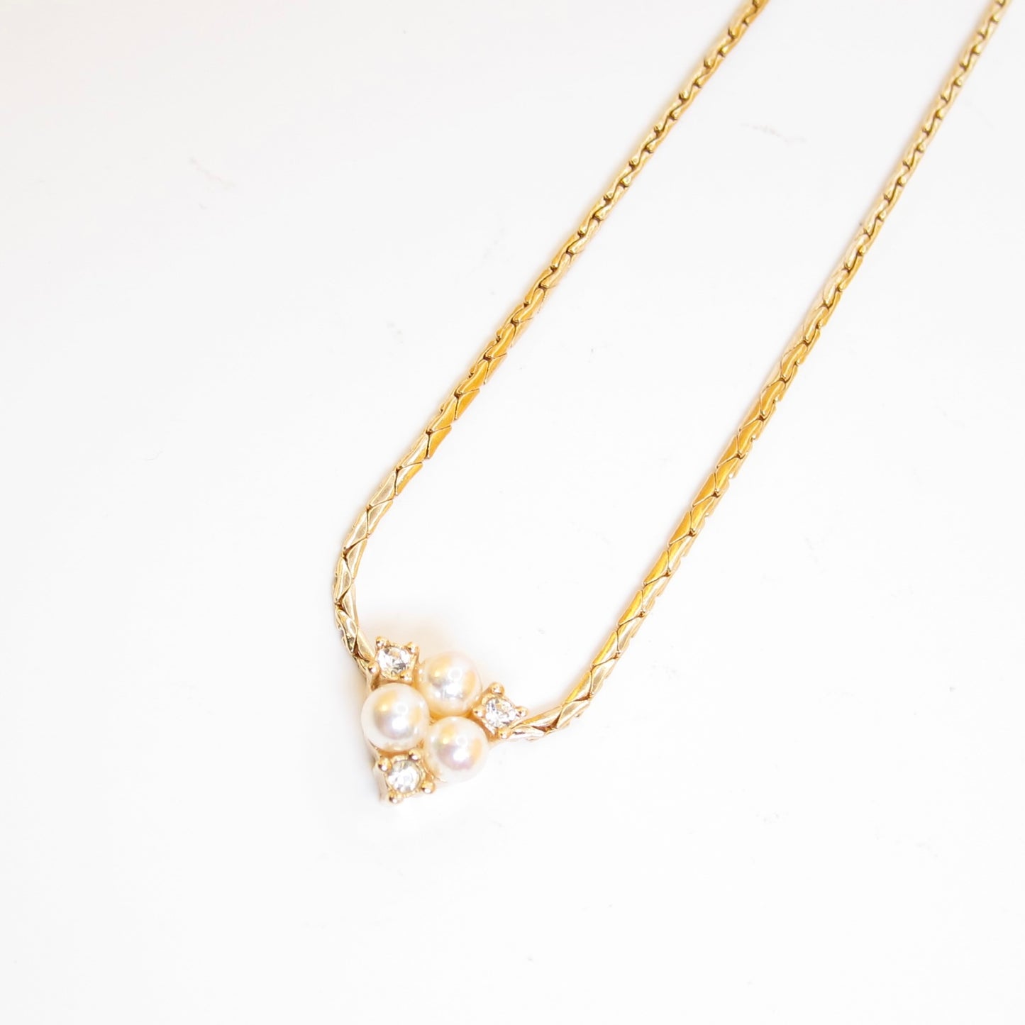 Christian Dior 復古珍珠與水鑽金項鍊