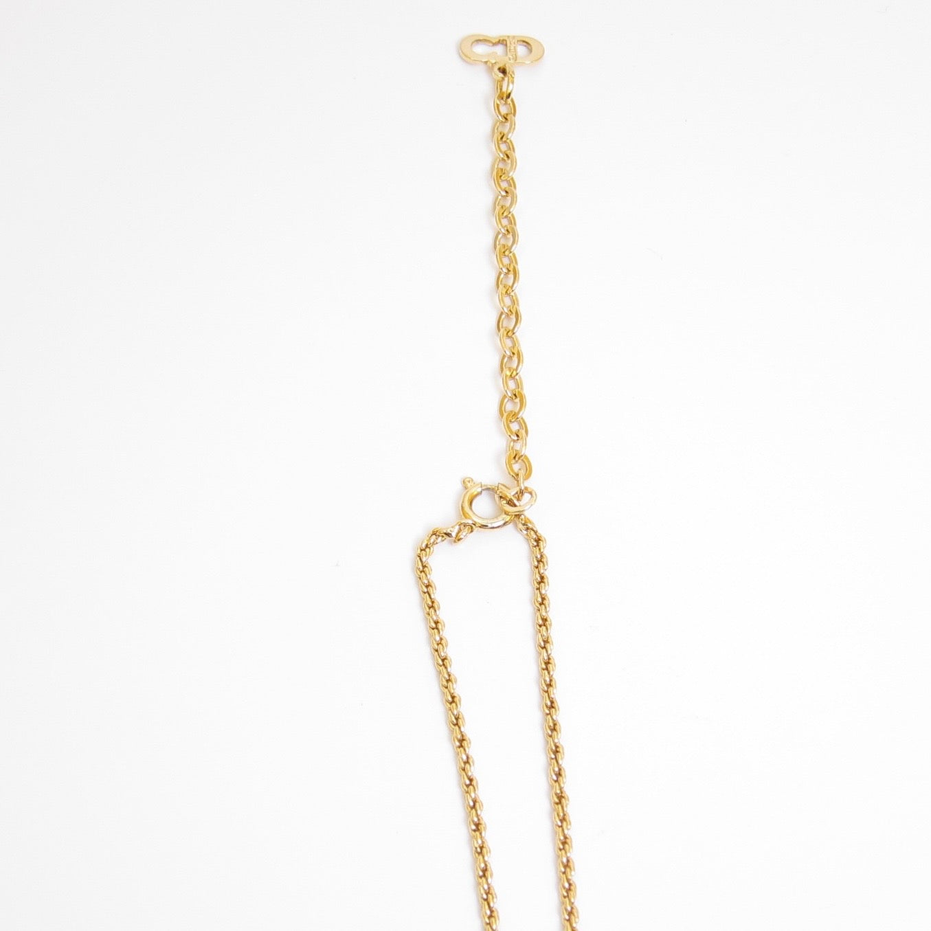 Christian Dior Vintage CD Logo Golden Necklace