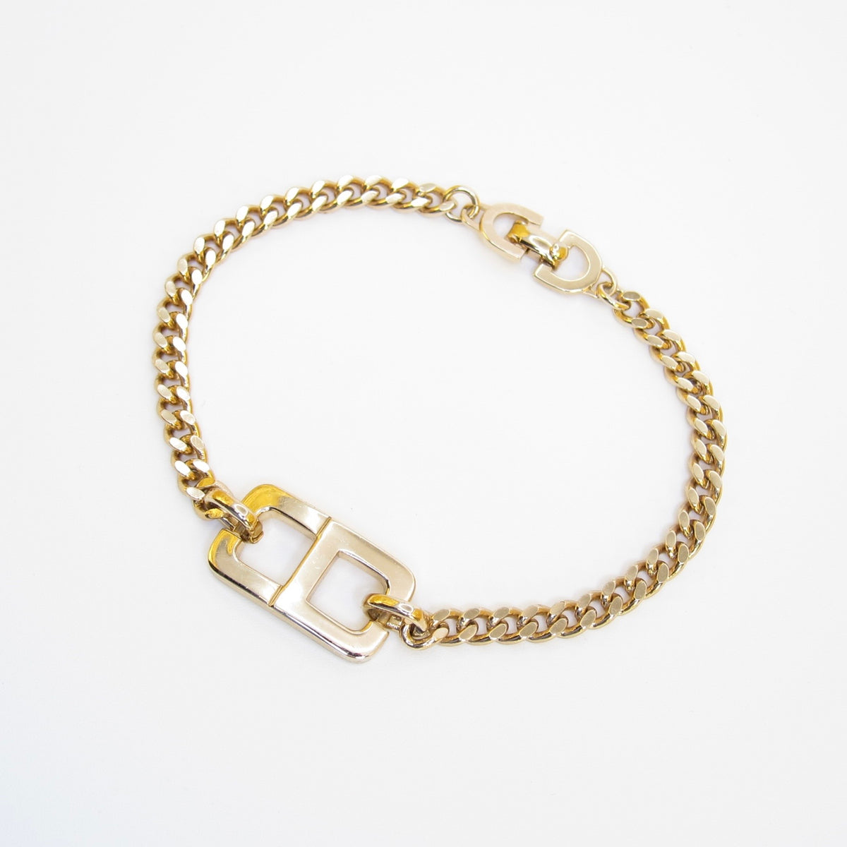 Christian Dior Vintage CD Logo Gold-Tone Bracelet, 19cm