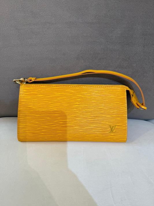 Louis Vuitton Vintage Pochette Accessoires Yellow Epi Leather Shoulder Bag