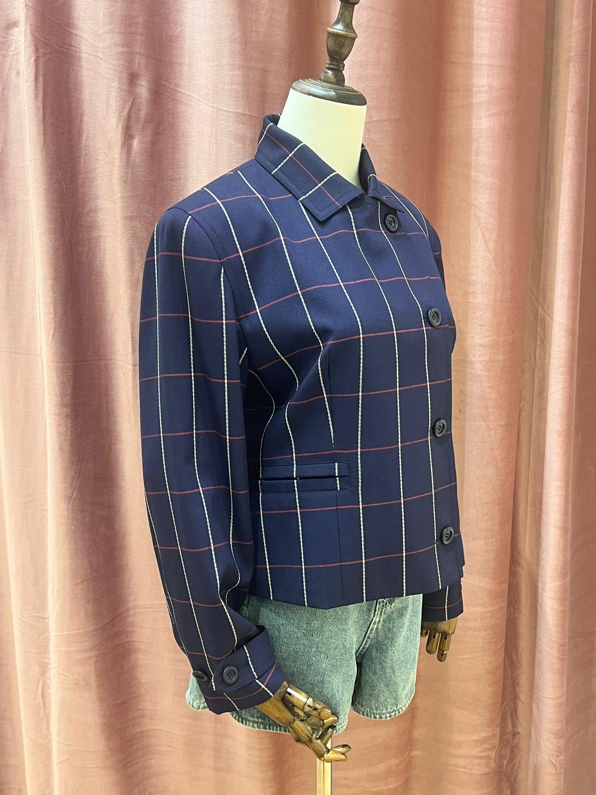 Christian Dior Vintage Christian Dior Sports Navy Check Blazer