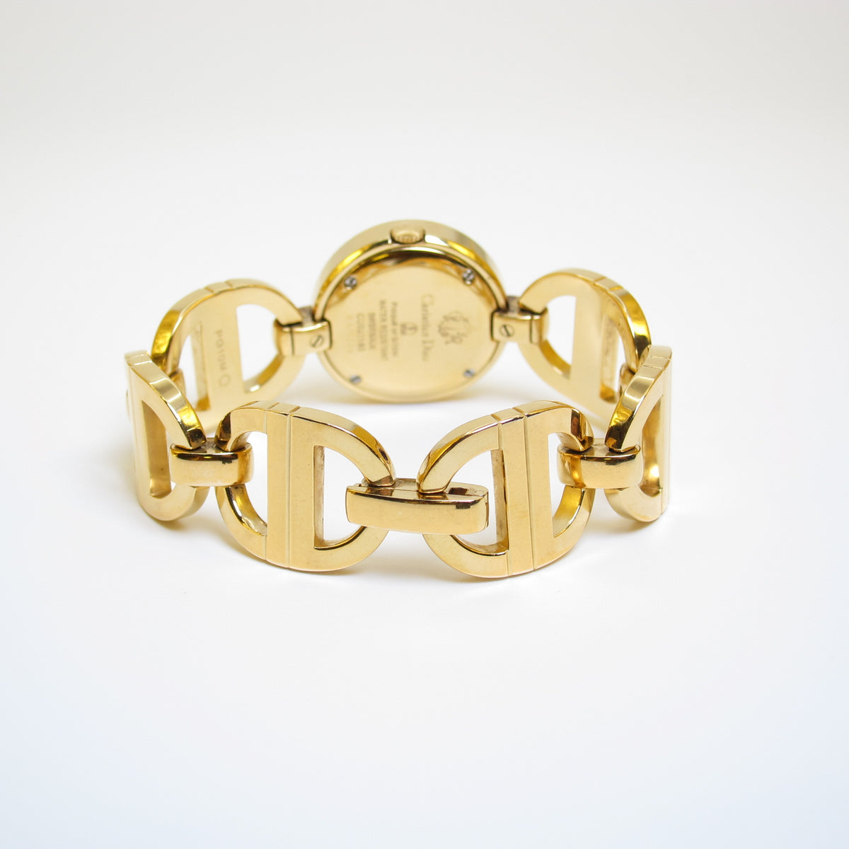 Christian Dior Vintage CD022180 Round Gold-Tone Bangle Watch