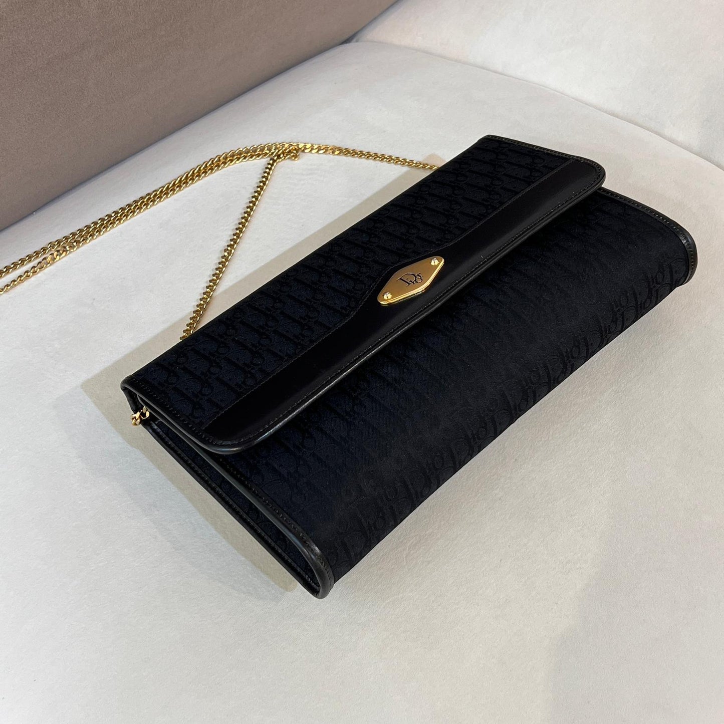 Christian Dior Vintage Trotter Chain Leather Shoulder Bag