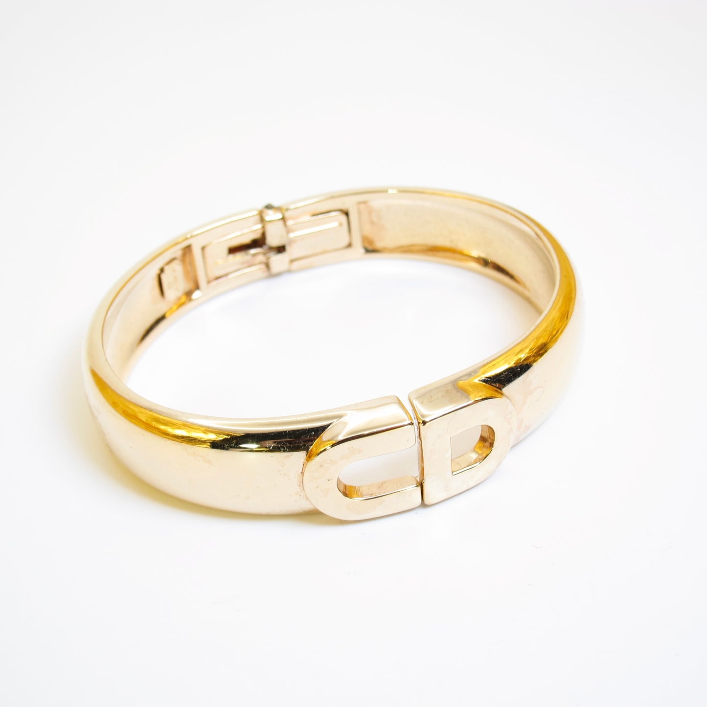 Christian Dior Vintage CD Logo Golden Bangle