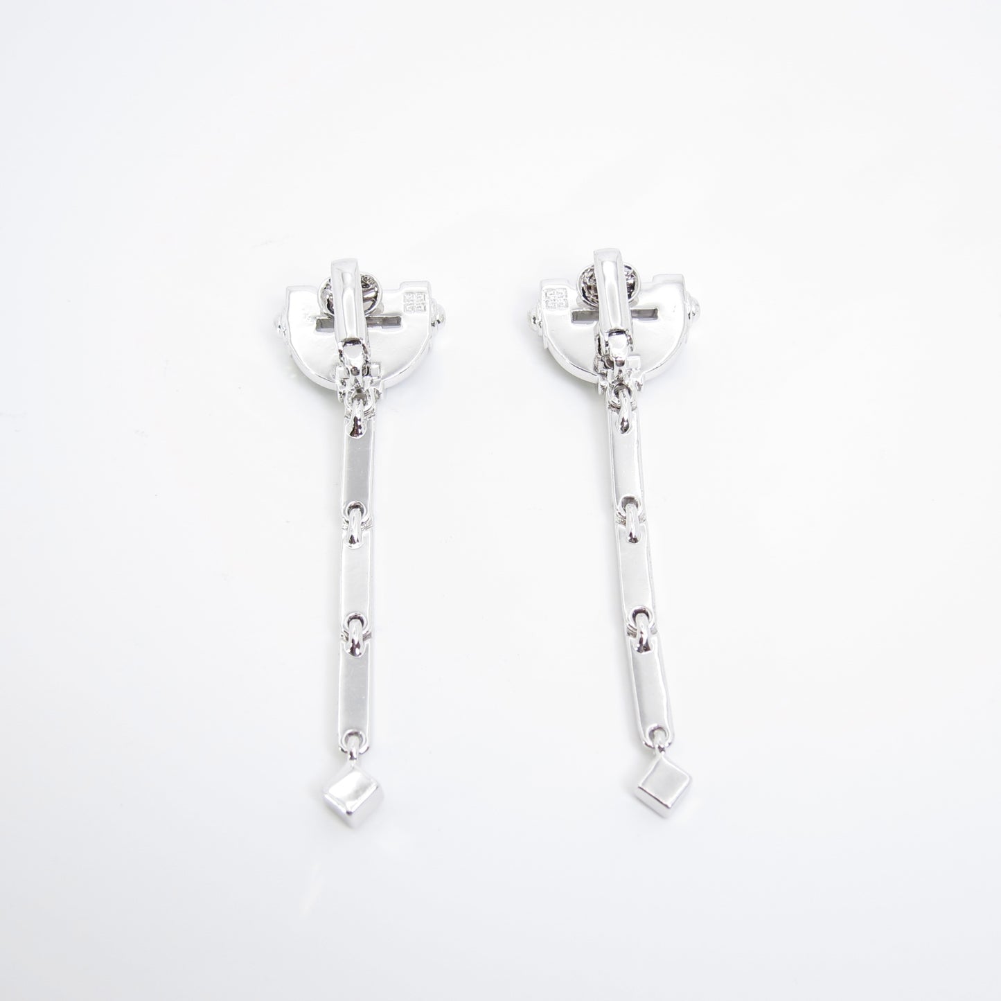 Givenchy Vintage Black and Rhinestone Silver Clip-on Earrings