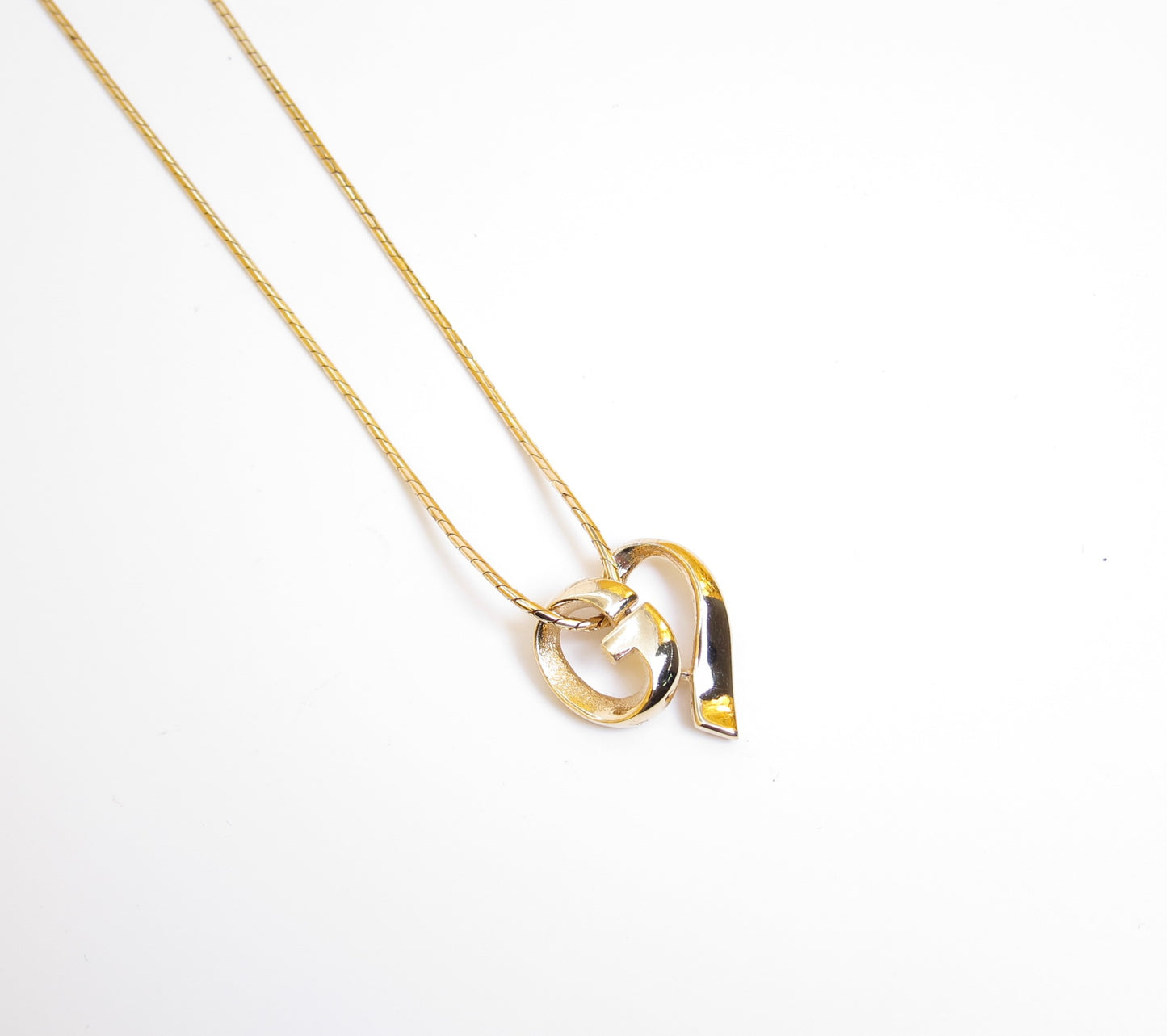 Givenchy Vintage G Logo Heart Golden Necklace