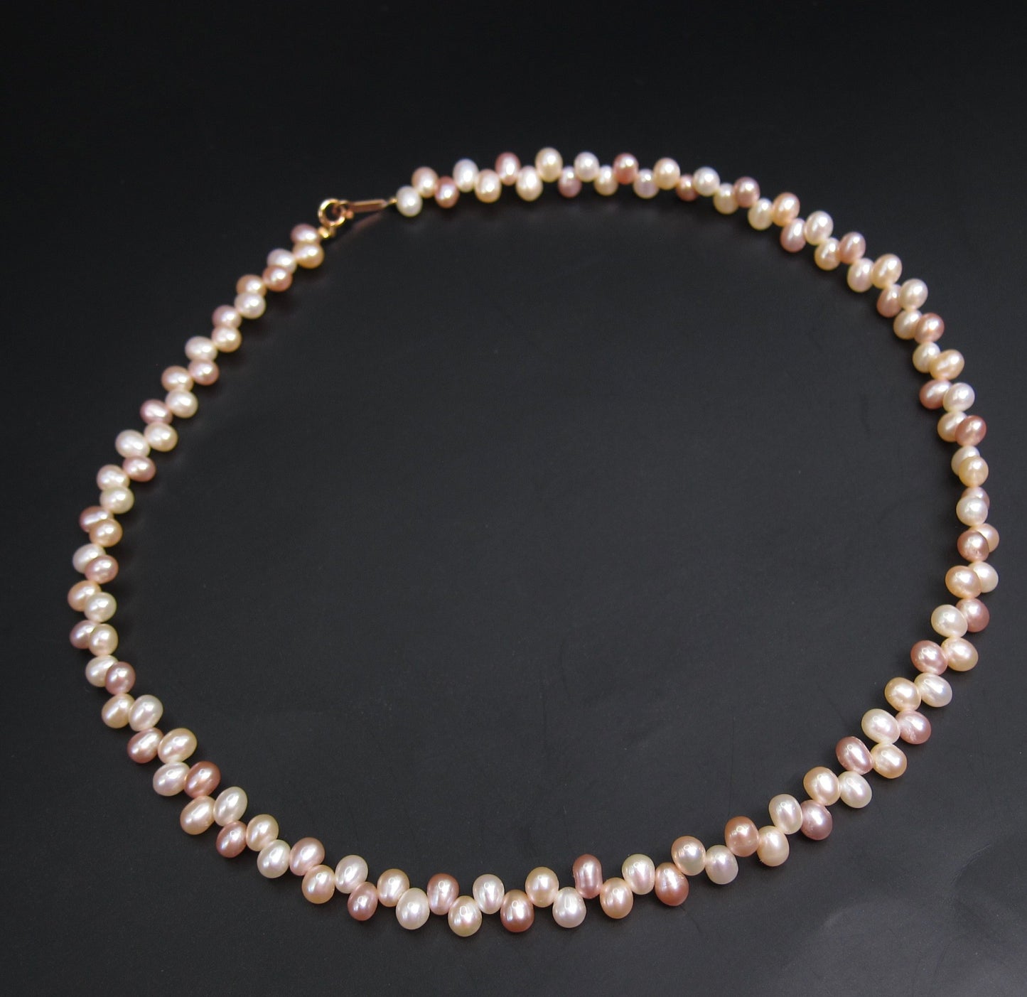 No Brand Vintage Multi Color Freshwater Pearl with K18 Clasp Necklace