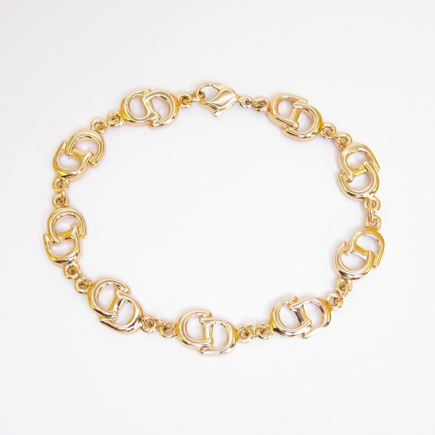 Christian Dior Vintage CD Logo Golden Bracelet