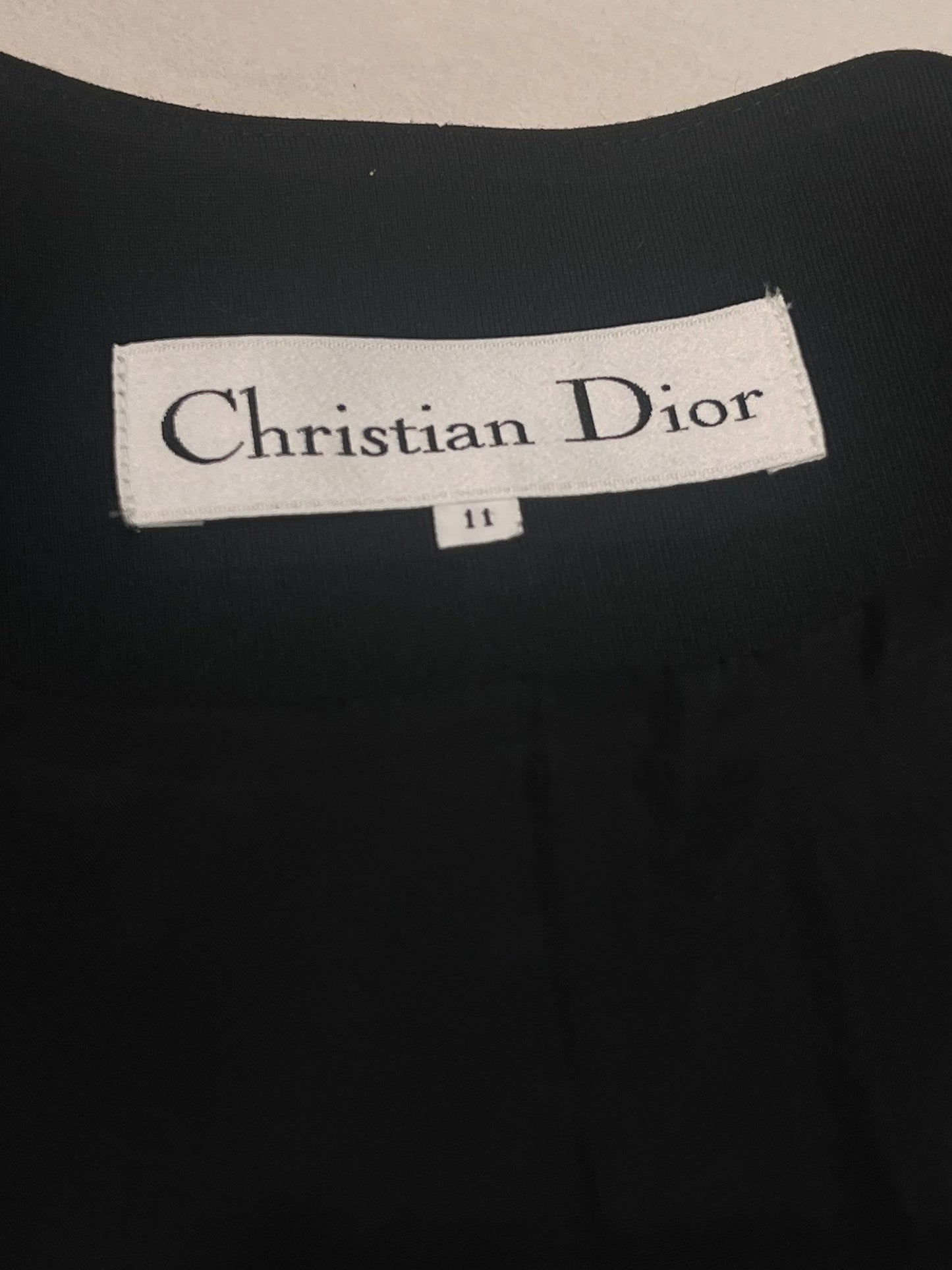 Christian Dior Vintage Black Round Neck Wool Blazer