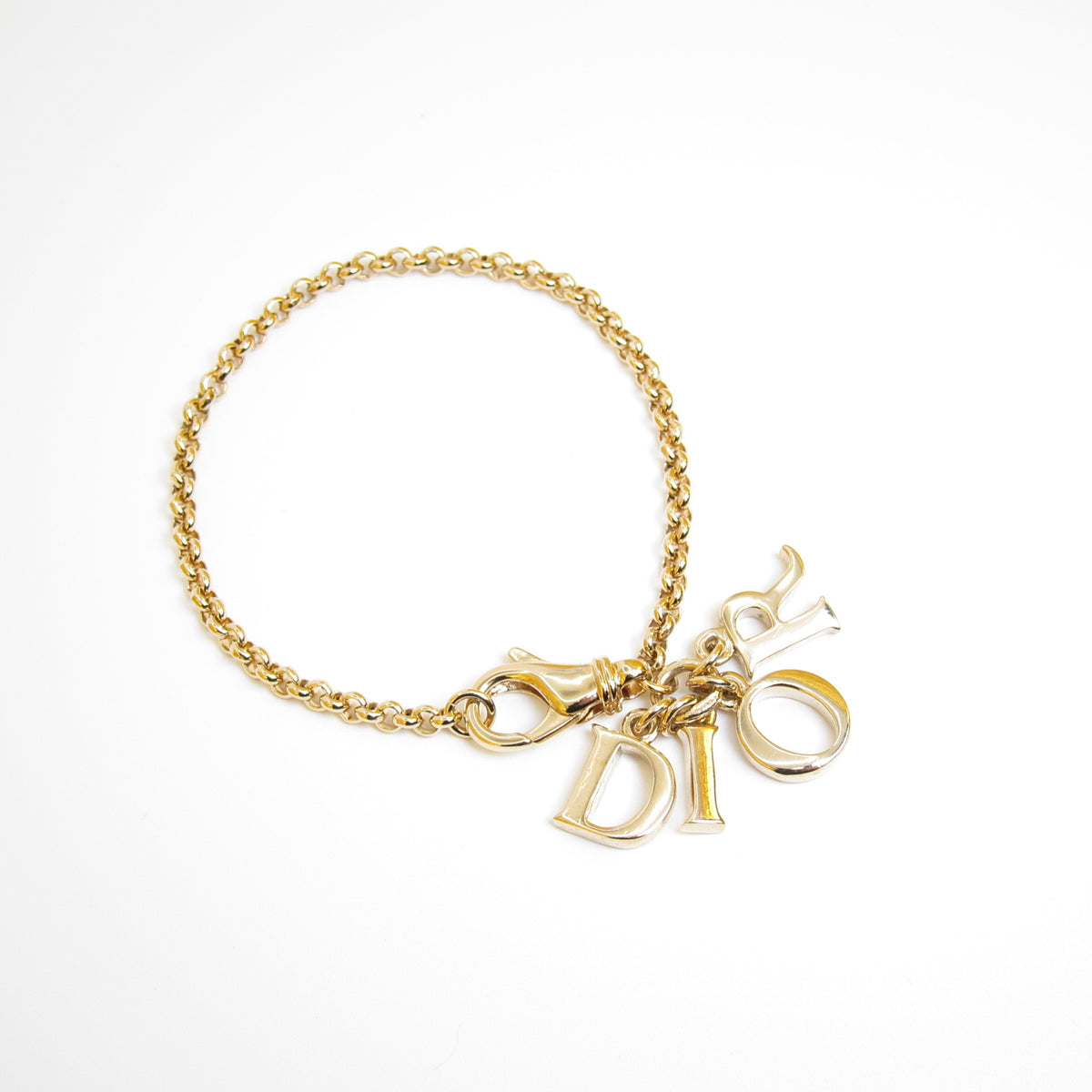 Christian Dior Gold-Tone Dior Letter Charm Bracelet, 18cm
