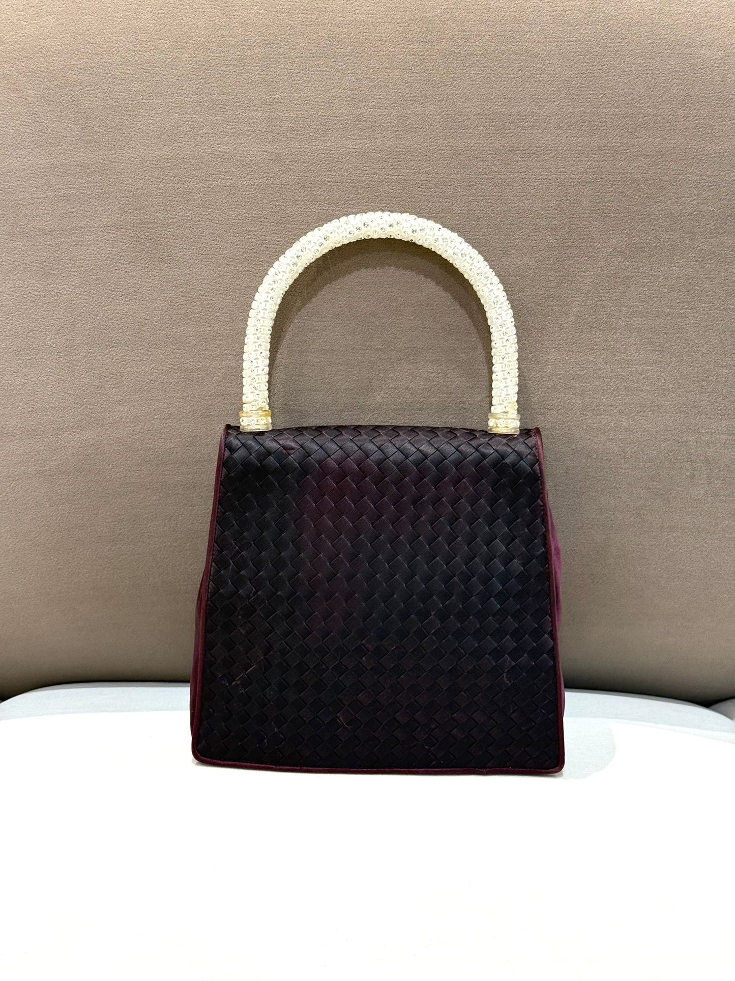 Bottega Veneta 復古 Intrecciato 編織皮革頂部提手手提包