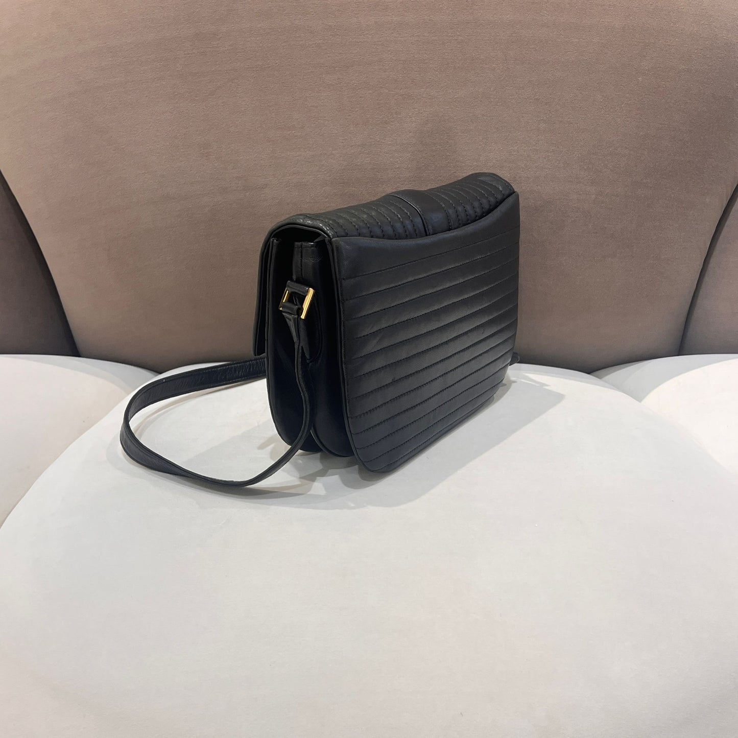 Givenchy Vintage Black Quilted Leather 4G Logo Flap Shoulder Bag
