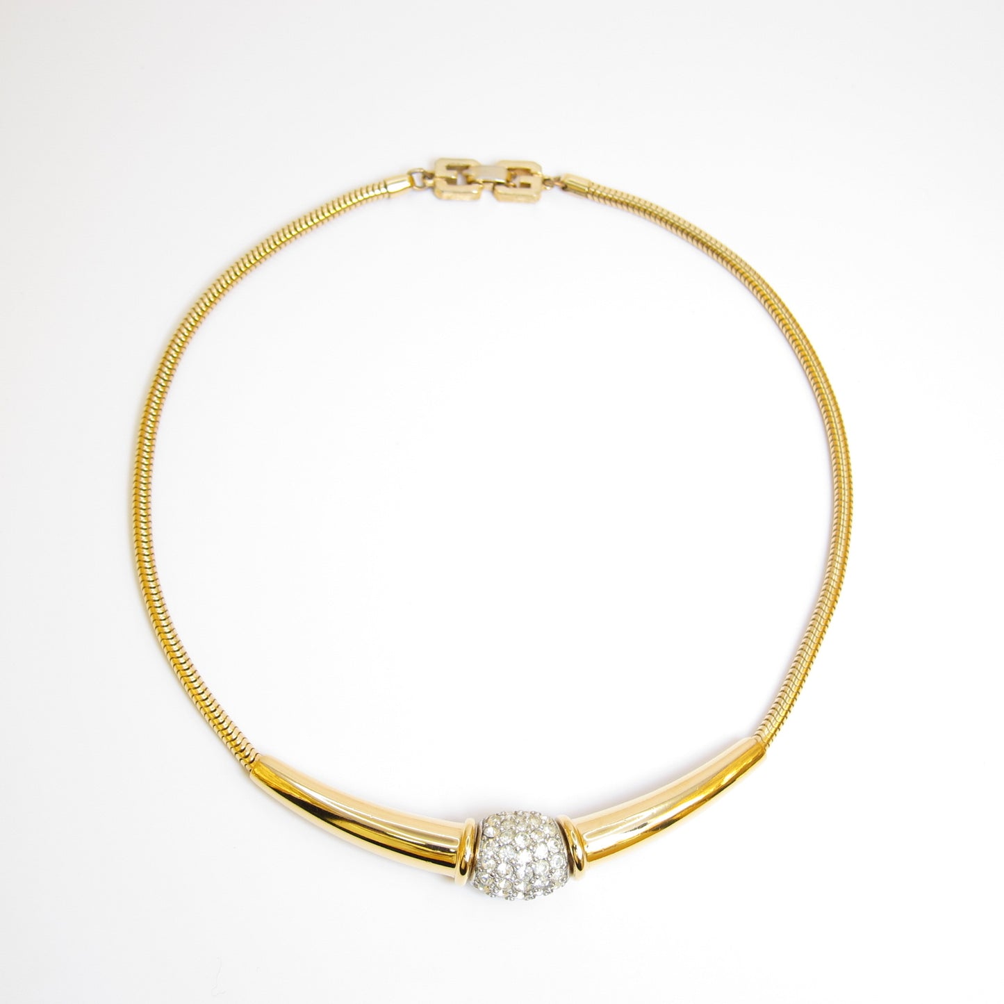 Givenchy Vintage Stylish Rhinestone Golden Necklace