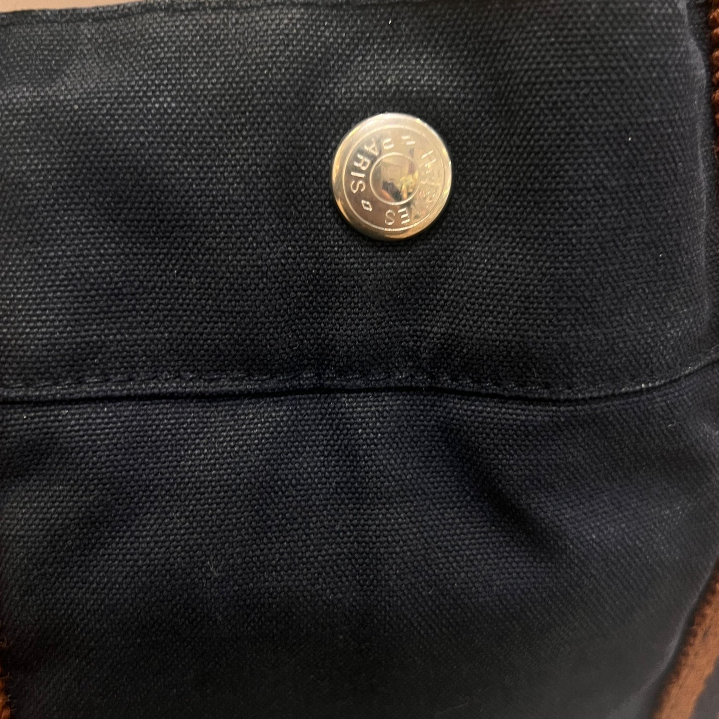Hermès Vintage Fourre Tout Mm Navy Canvas Stripe Tote Bag