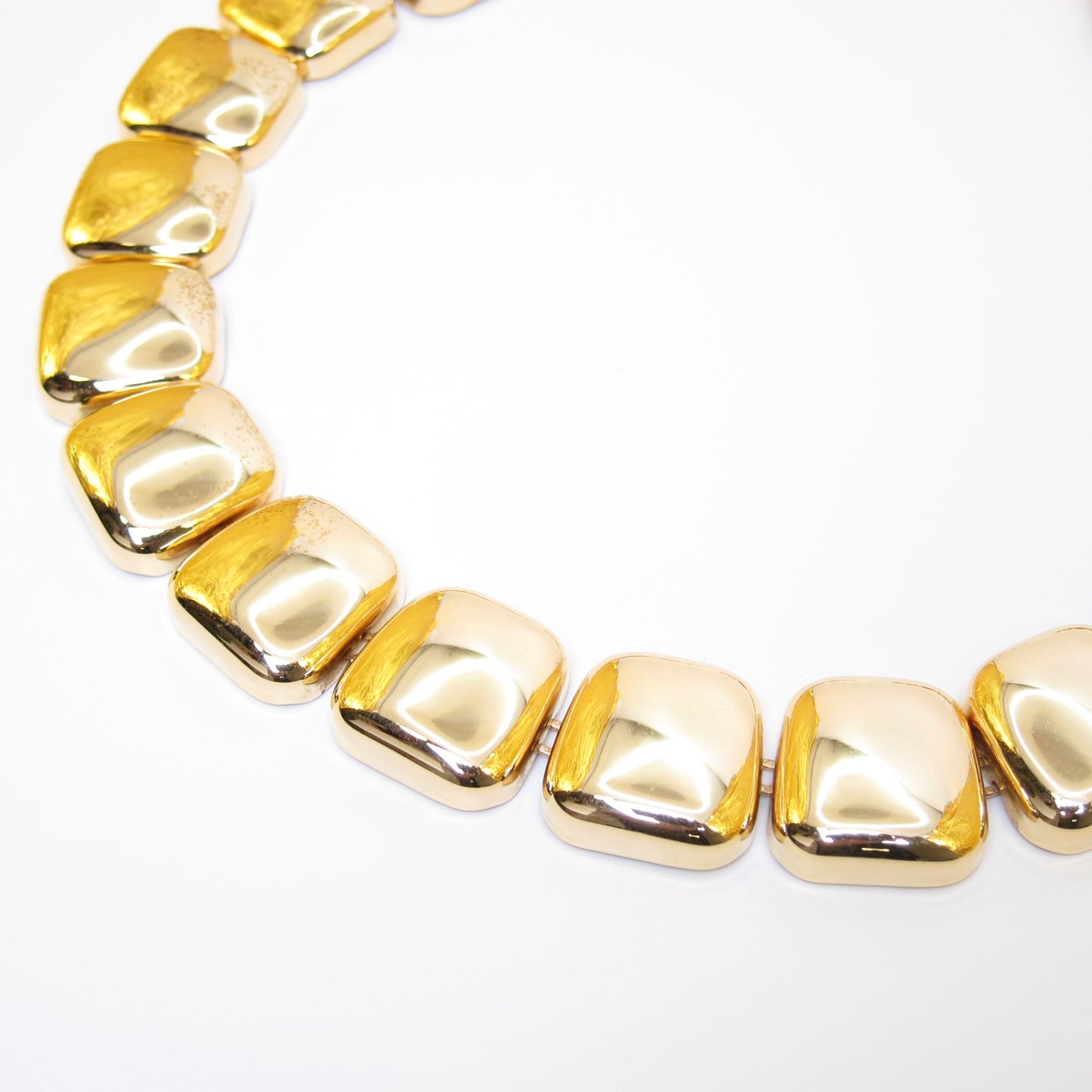 Monet Vintage Golden Chunky Square Block Necklace