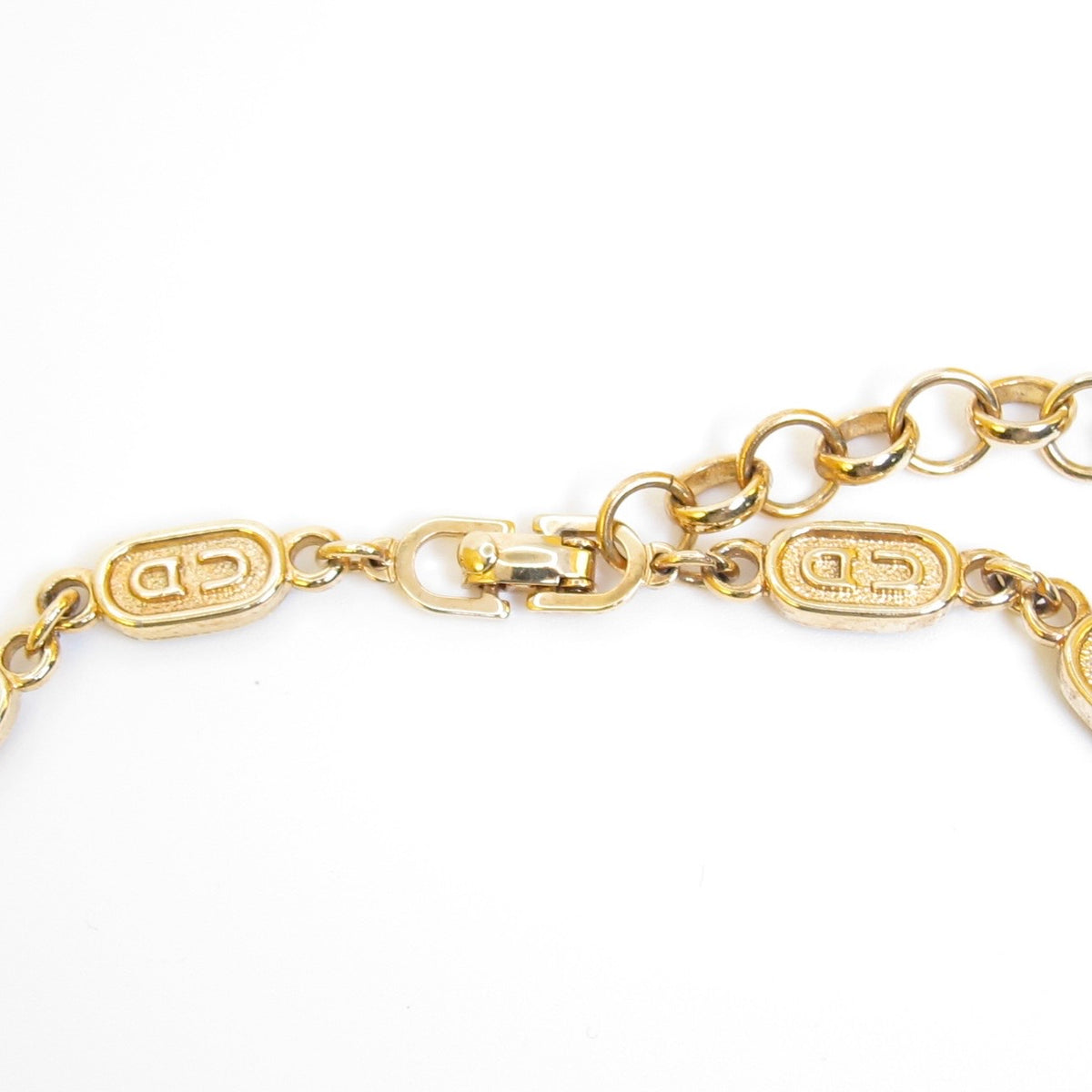 Christian Dior Vintage Repeating CD Link Necklace