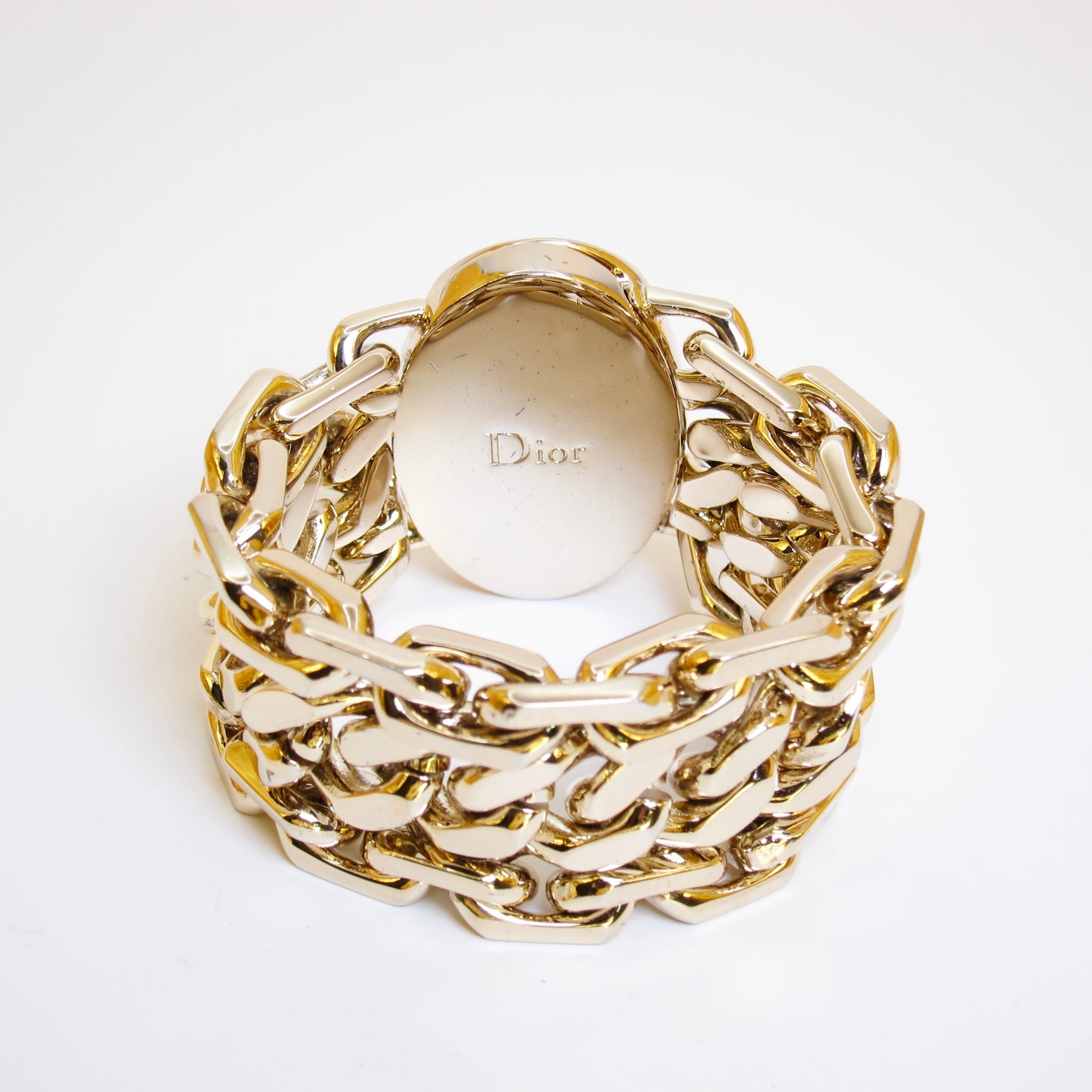 Christian Dior Vintage CD Logo Stylish Golden Bracelet
