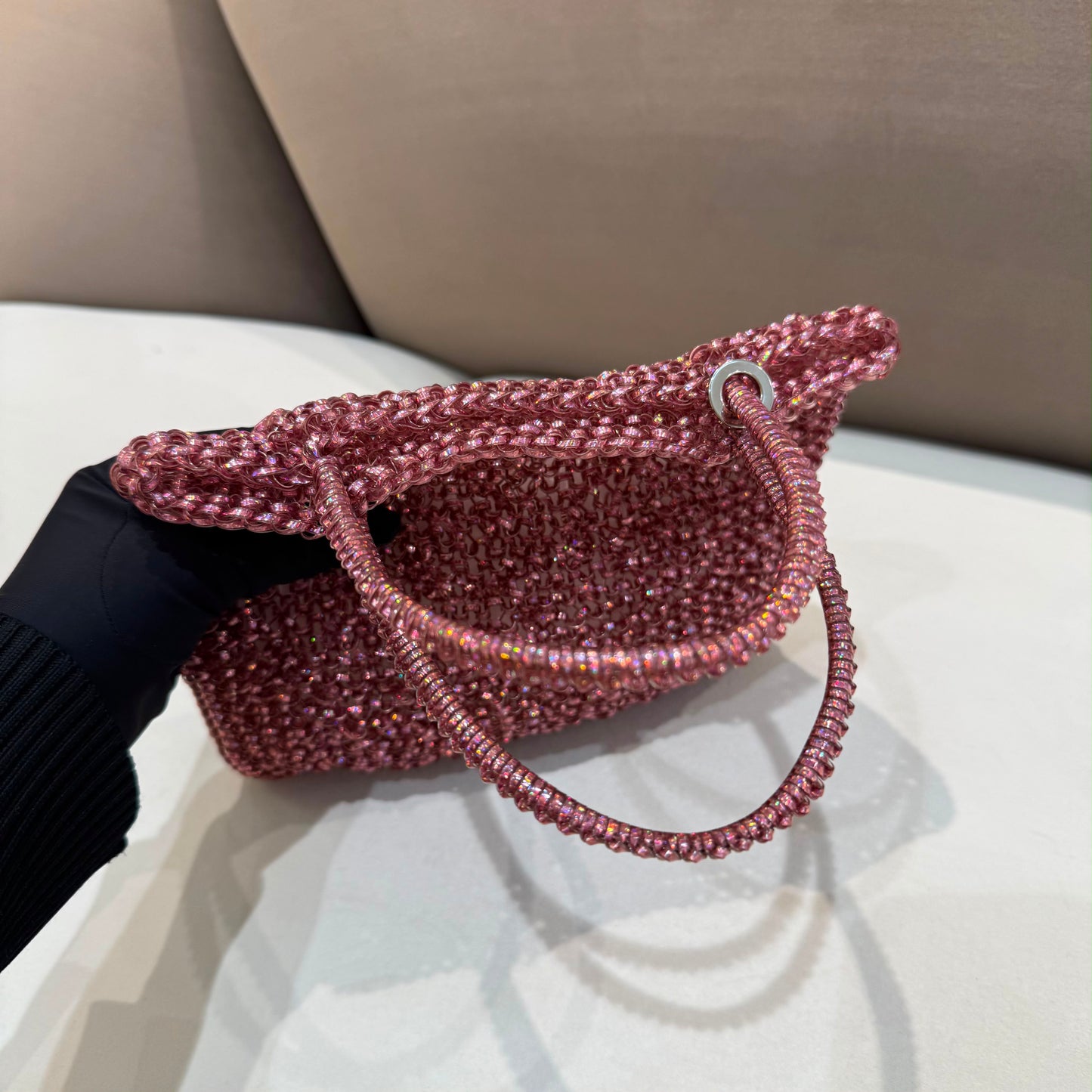 Anteprima Vintage Pink Wire Top Handle Handbag