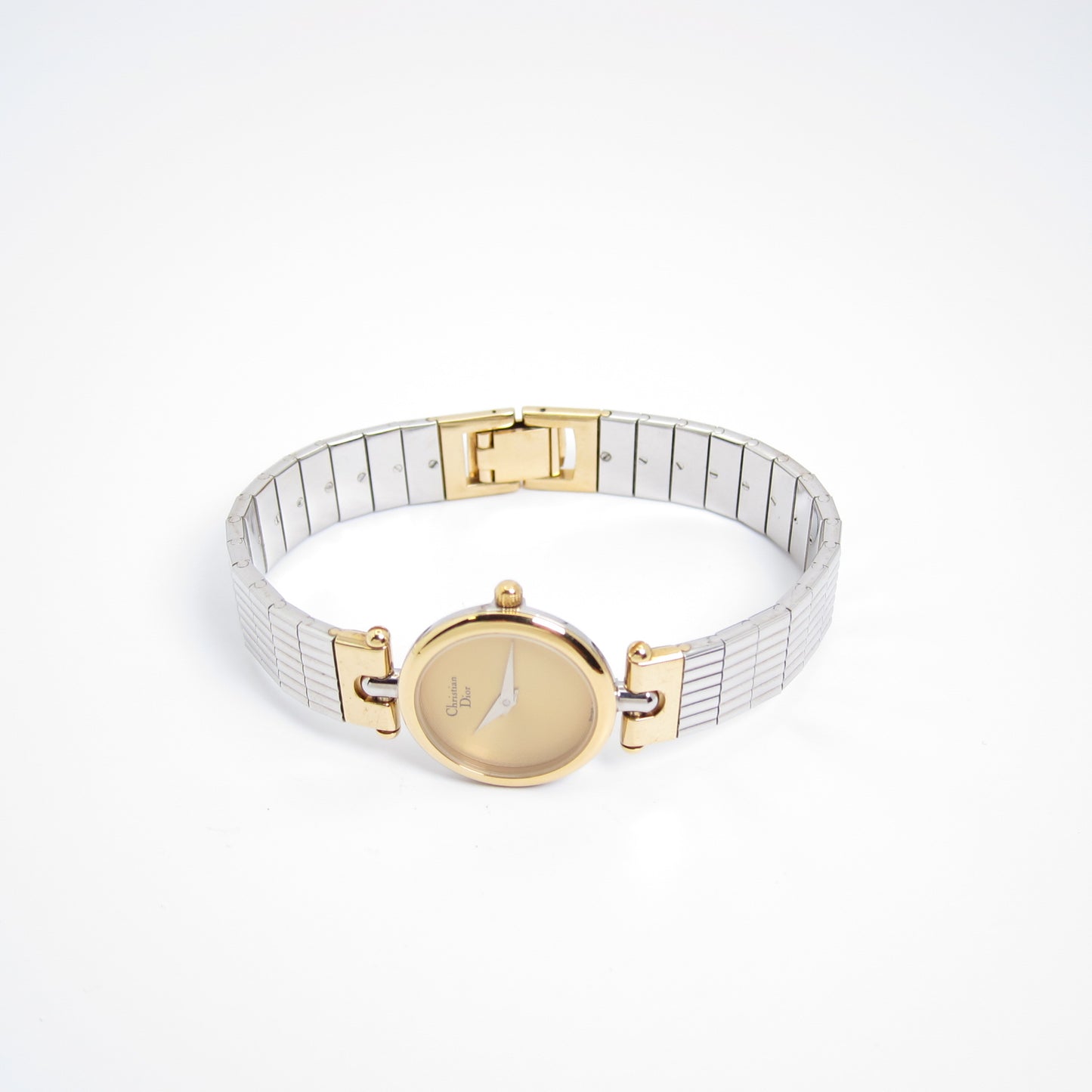 Christian Dior Vintage Round Golden Face Two Tone Watch