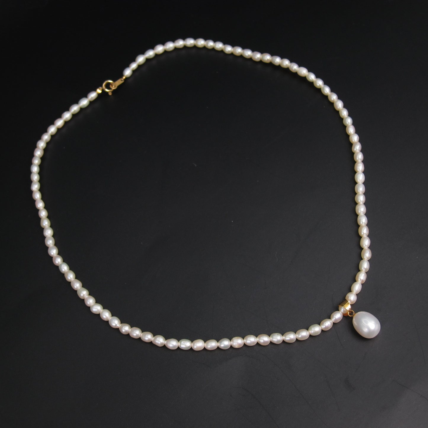 No Brand Vintage Freshwater Pearl with 18K Buckle Necklace