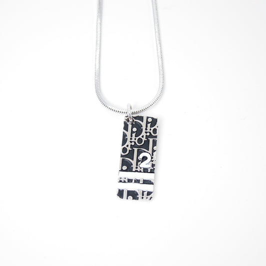 Christian Dior Vintage Black and Silver Trotter Silver Necklace