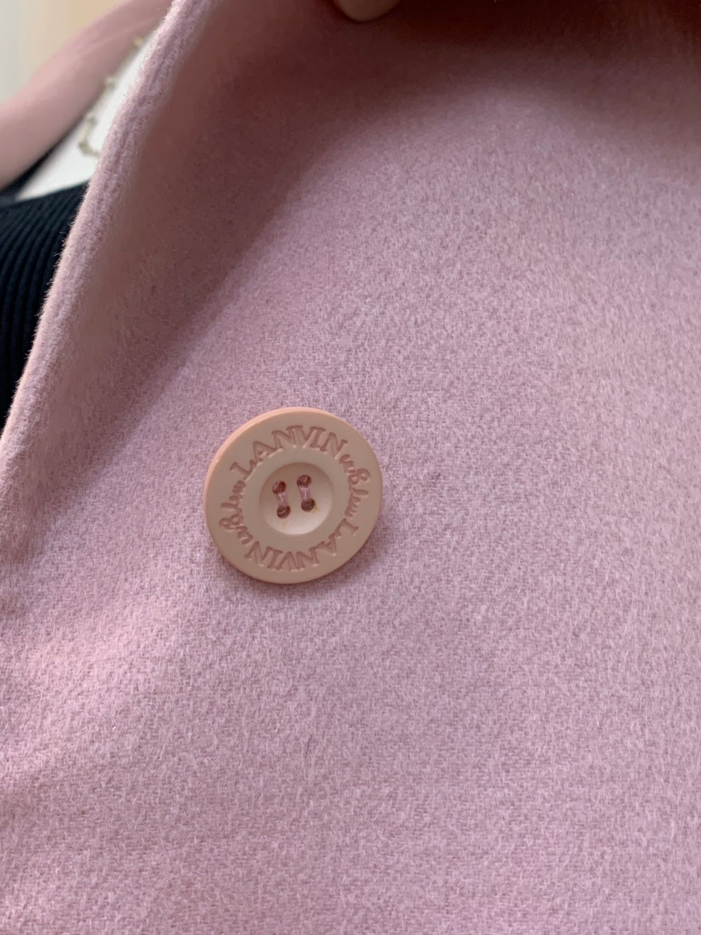 Lanvin En Bleu Dusty Pink Asymmetric Collar Coat Size 36