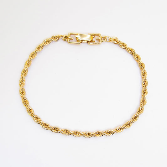 Givenchy Vintage Rope Chain Golden Bracelet