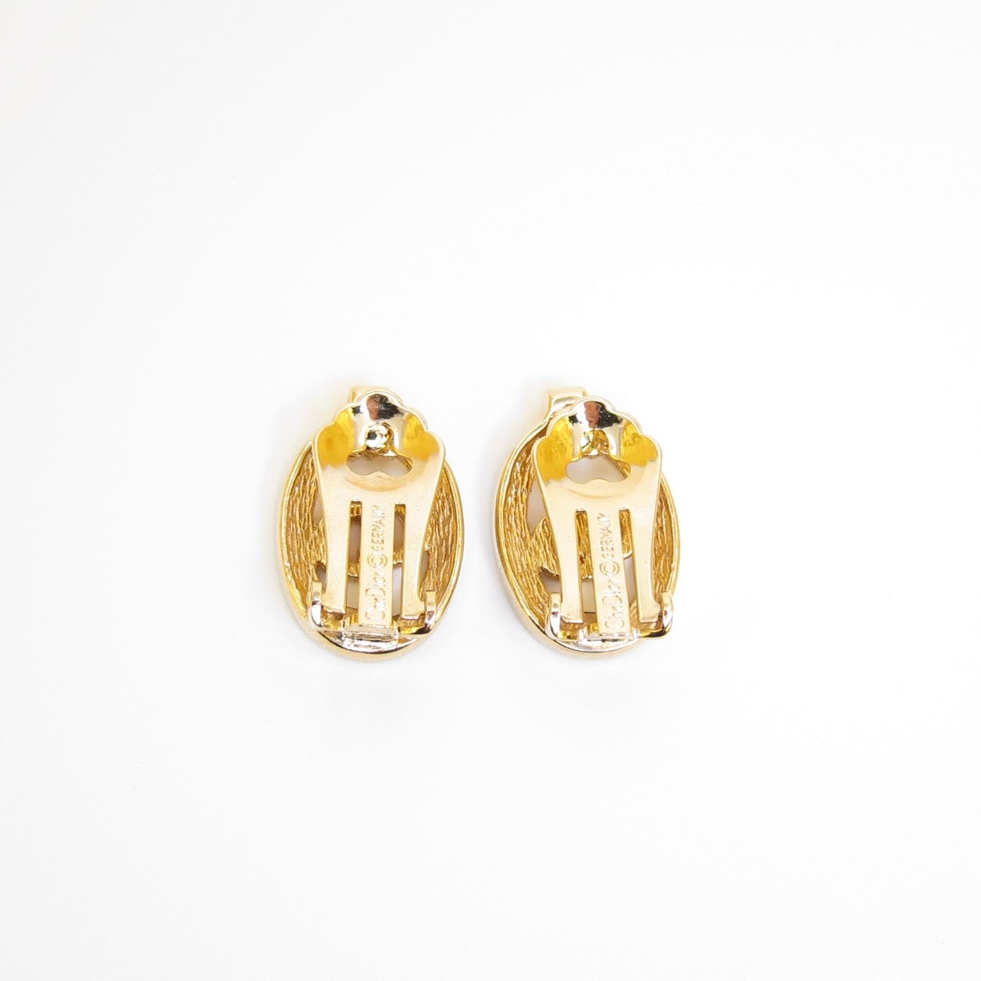 Christian Dior Vintage Rhinestone CD Clip Earrings
