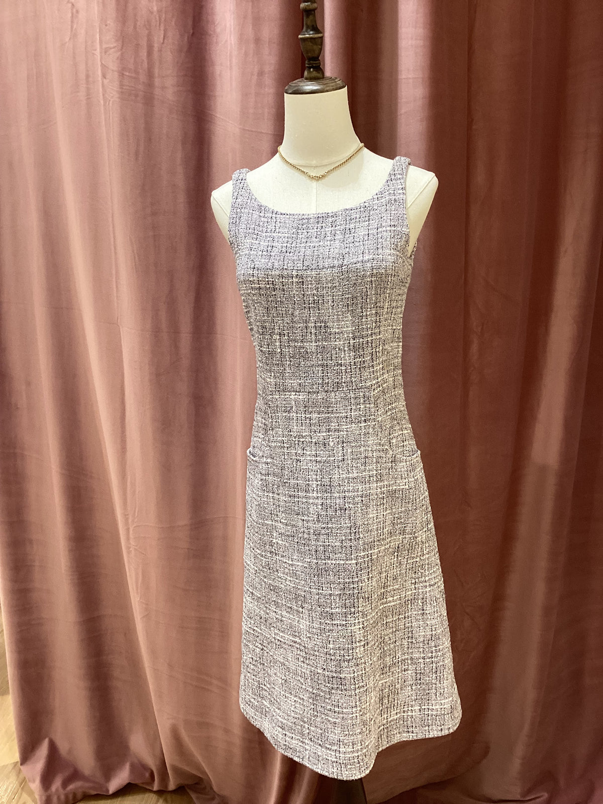 Chanel Vintage Unused Blue Gradient Tweed Sleeveless Dress