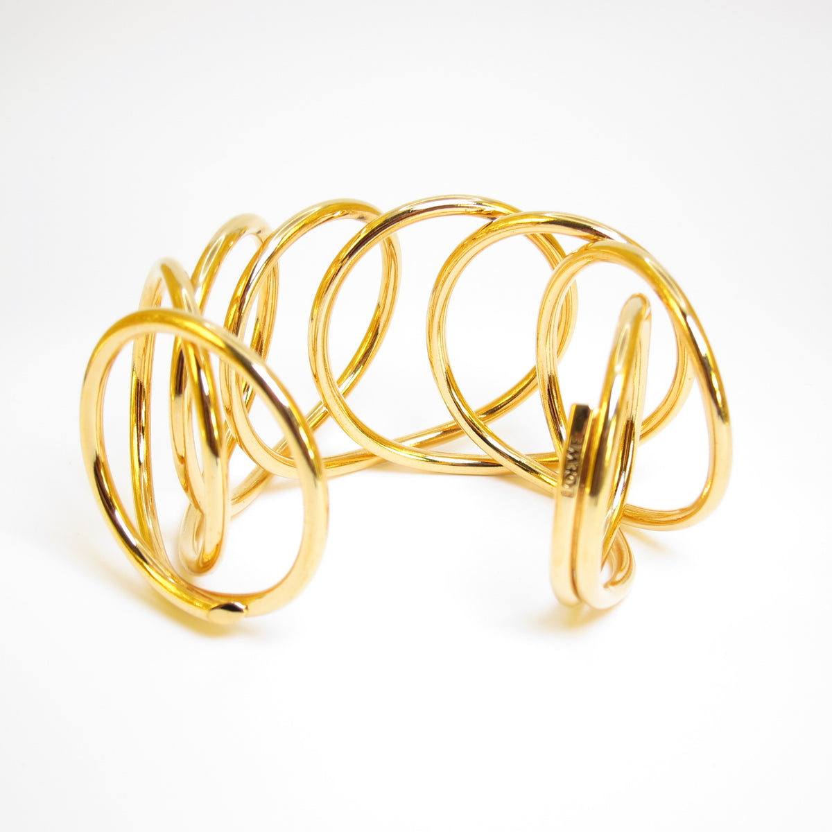 Loewe Vintage Sculptural Spiral Gold-Tone Cuff Bracelet, 22cm