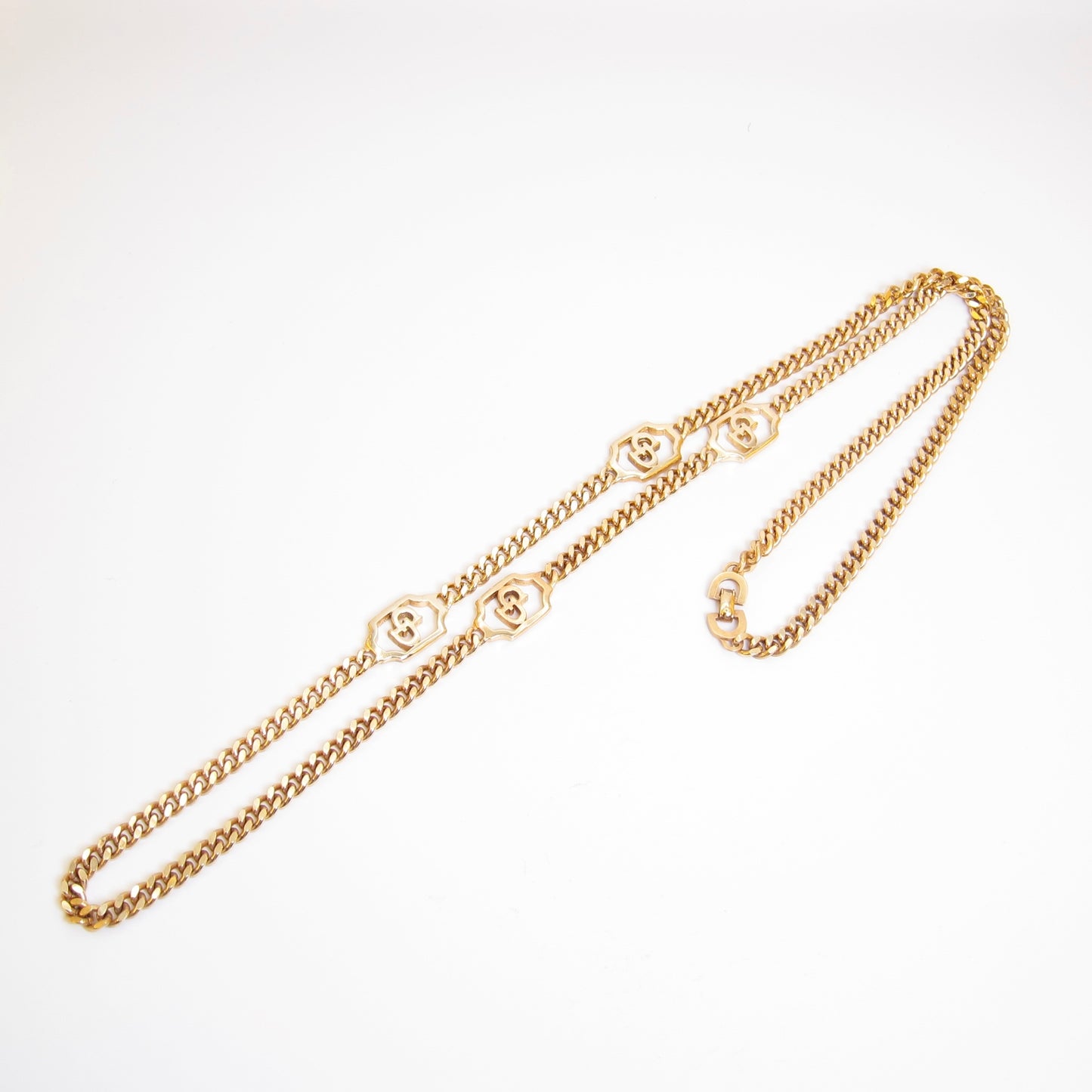 Christian Dior 復古 CD 標誌金色長項鍊