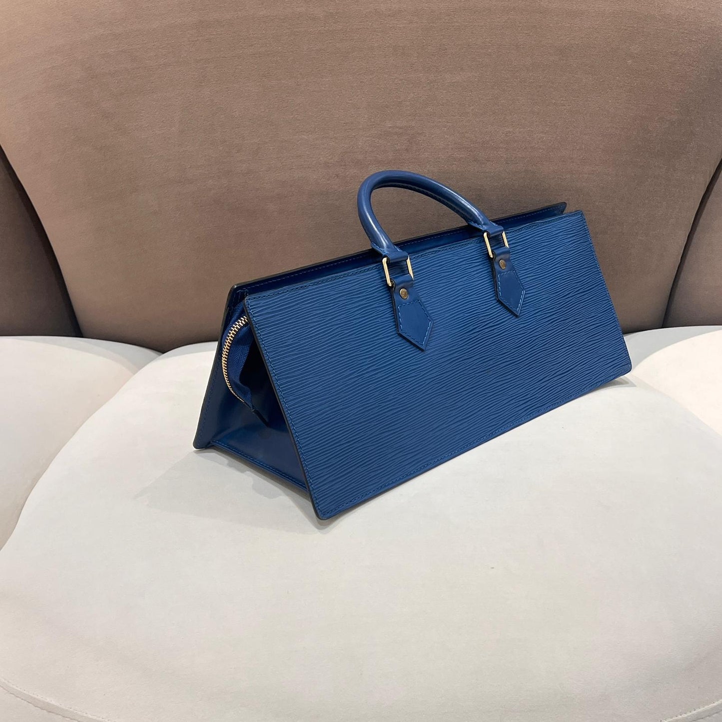 Louis Vuitton Vintage Epi Sac Triangle Toledo Blue Handbag